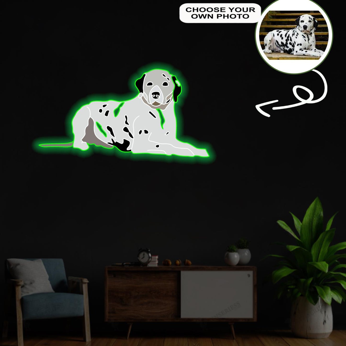 Custom Dalmatian Pop-Art Neon Sign with Your Dog's Photo - Personalized Pet Name Art - Unique Home Decor & Gift for Dog Lovers - Pet-Themed Lighting