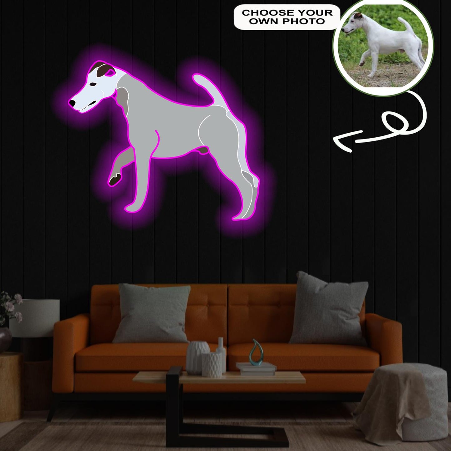 Custom Fox terrier smooth Pop-Art Neon Sign with Your Dog's Photo - Personalized Pet Name Art - Unique Home Decor & Gift for Dog Lovers - Pet-Themed Lighting