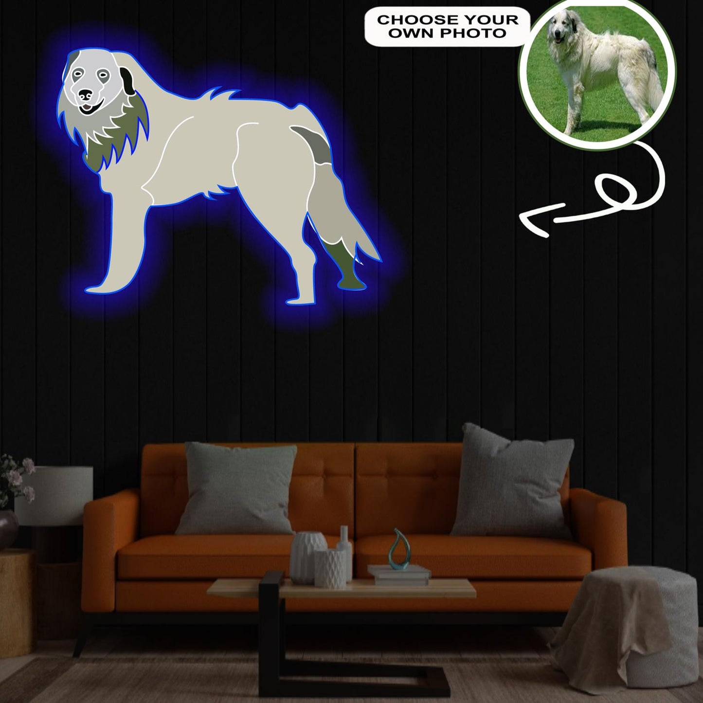 Custom Great pyrenees Pop-Art Neon Sign with Your Dog's Photo - Personalized Pet Name Art - Unique Home Decor & Gift for Dog Lovers - Pet-Themed Lighting