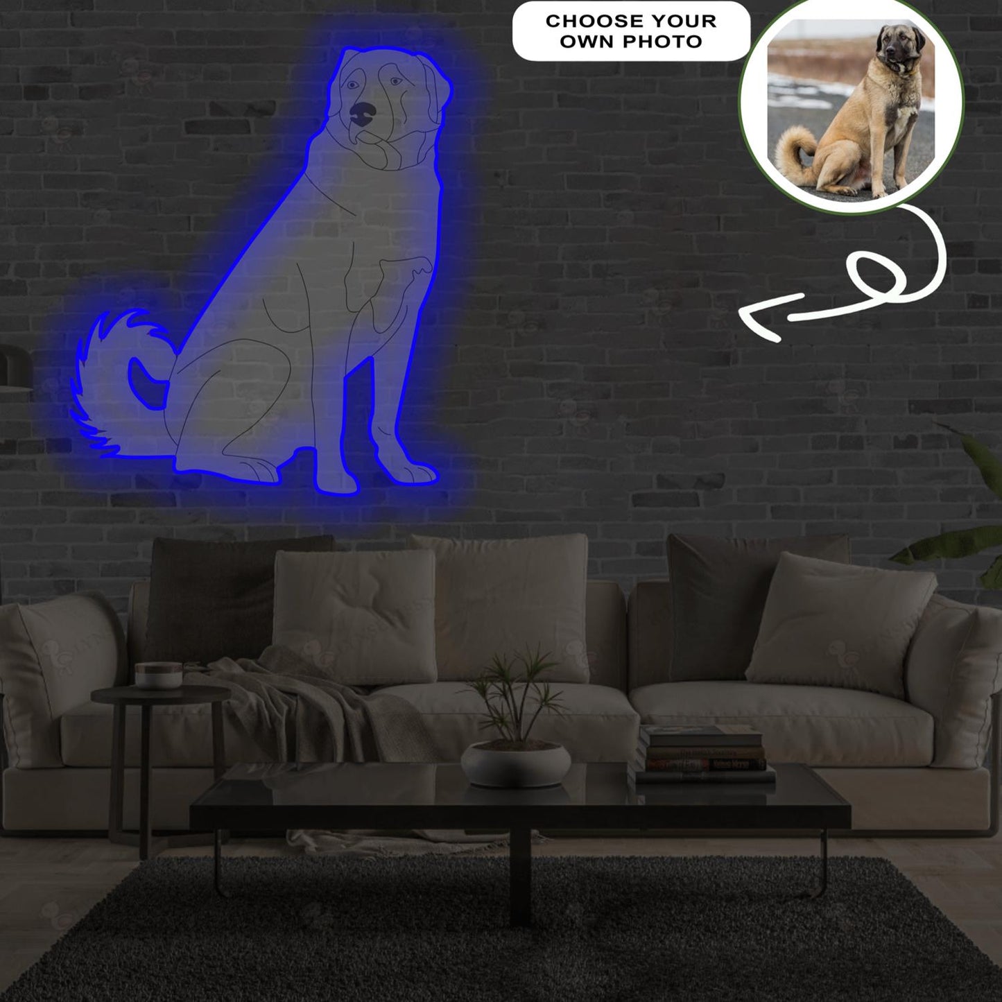 Custom Anatolian shepherd dog Pop-Art Neon Sign with Your Dog's Photo - Personalized Pet Name Art - Unique Home Decor & Gift for Dog Lovers - Pet-Themed Lighting