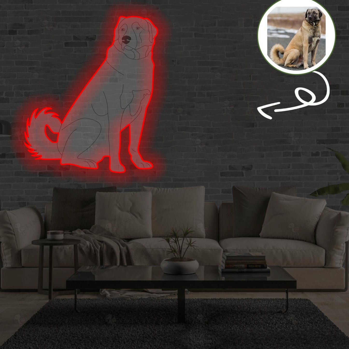 Custom Anatolian shepherd dog Pop-Art Neon Sign with Your Dog's Photo - Personalized Pet Name Art - Unique Home Decor & Gift for Dog Lovers - Pet-Themed Lighting