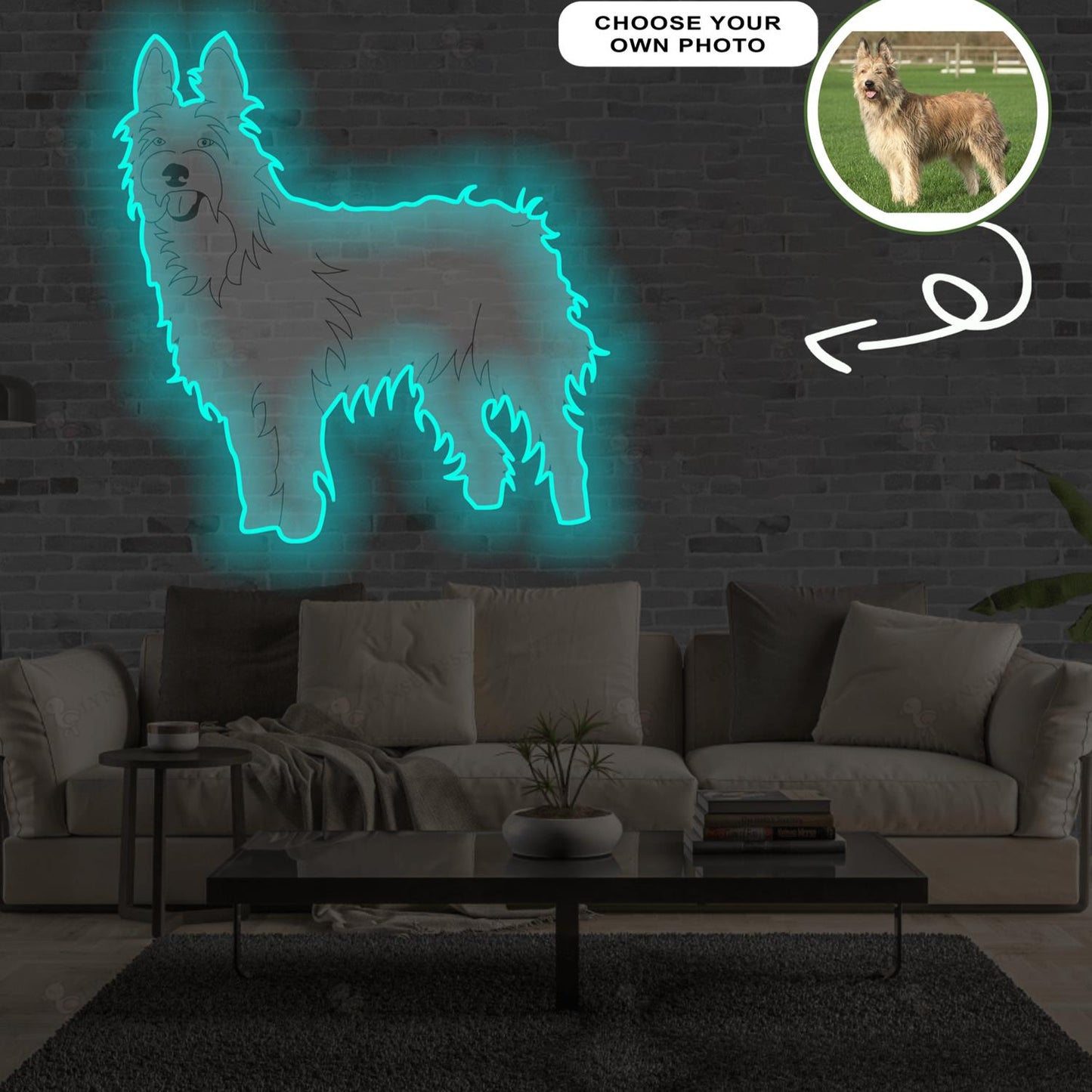 Custom Berger Picard Pop-Art Neon Sign with Your Dog's Photo - Personalized Pet Name Art - Unique Home Decor & Gift for Dog Lovers - Pet-Themed Lighting