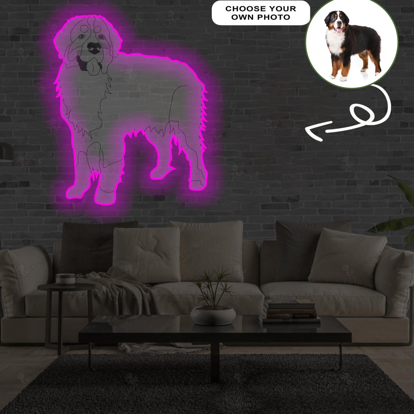 Custom Berne cattle dog Pop-Art Neon Sign with Your Dog's Photo - Personalized Pet Name Art - Unique Home Decor & Gift for Dog Lovers - Pet-Themed Lighting