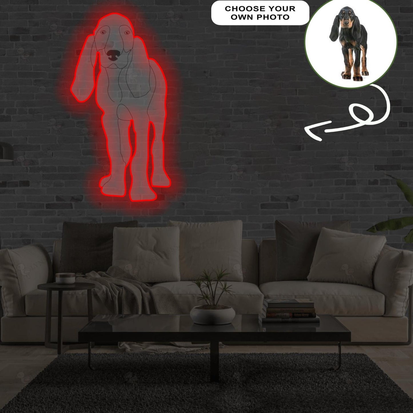 Custom Black and tan coonhound Pop-Art Neon Sign with Your Dog's Photo - Personalized Pet Name Art - Unique Home Decor & Gift for Dog Lovers - Pet-Themed Lighting