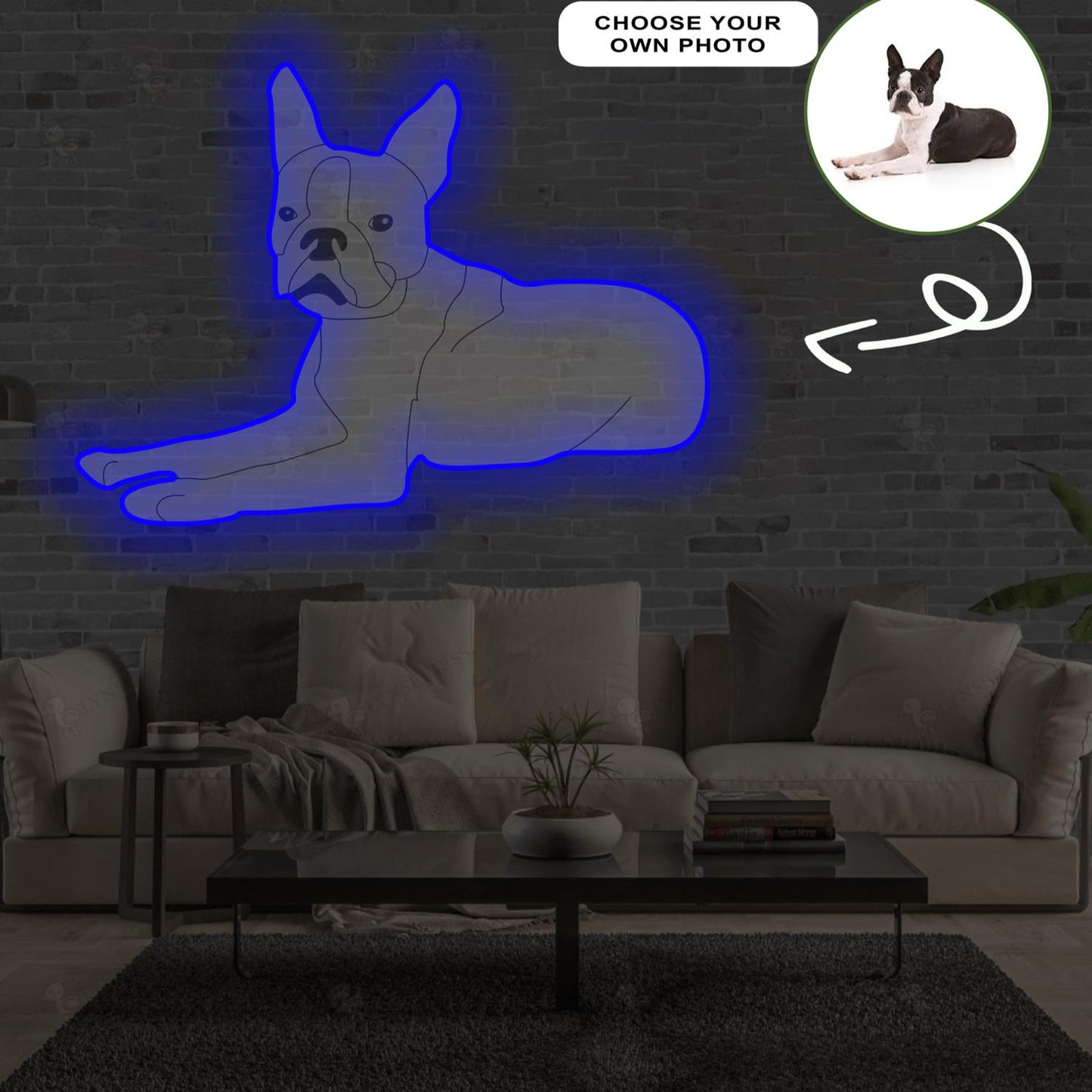 Custom Boston Terrier Pop-Art Neon Sign with Your Dog's Photo - Personalized Pet Name Art - Unique Home Decor & Gift for Dog Lovers - Pet-Themed Lighting
