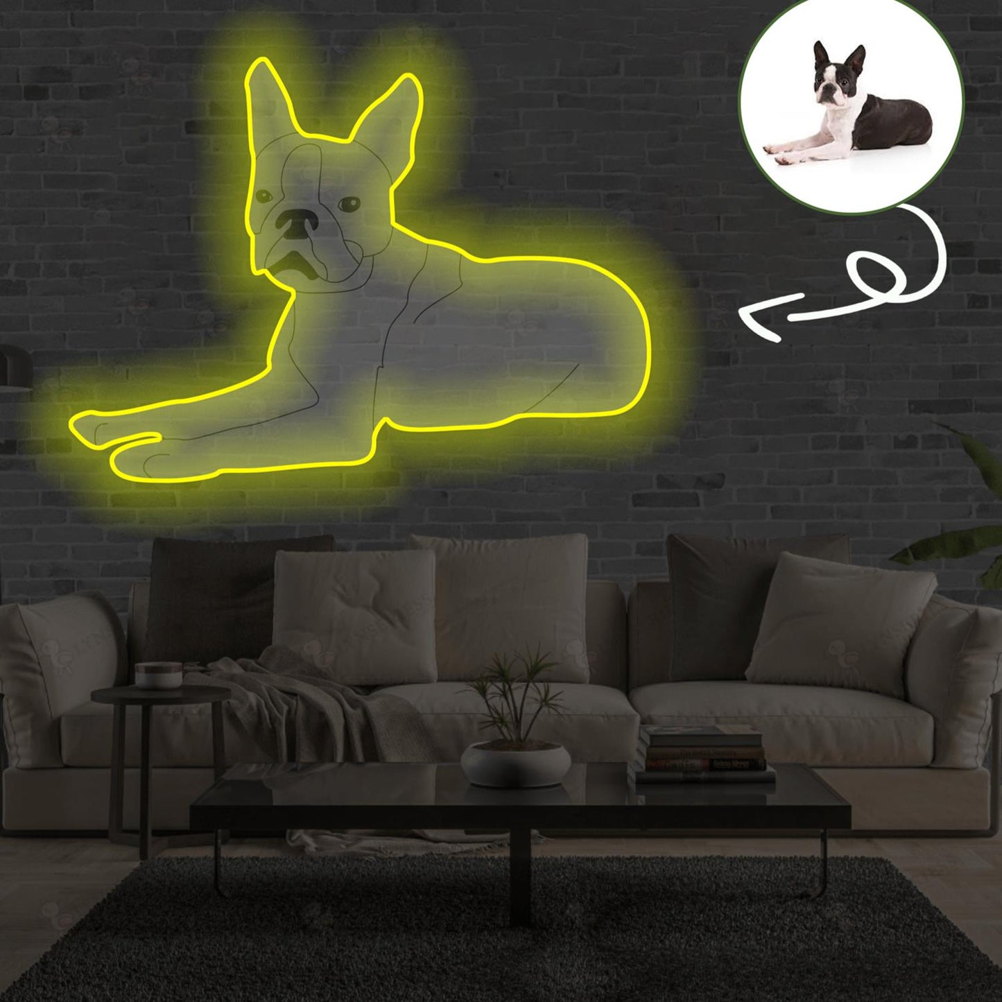Custom Boston Terrier Pop-Art Neon Sign with Your Dog's Photo - Personalized Pet Name Art - Unique Home Decor & Gift for Dog Lovers - Pet-Themed Lighting