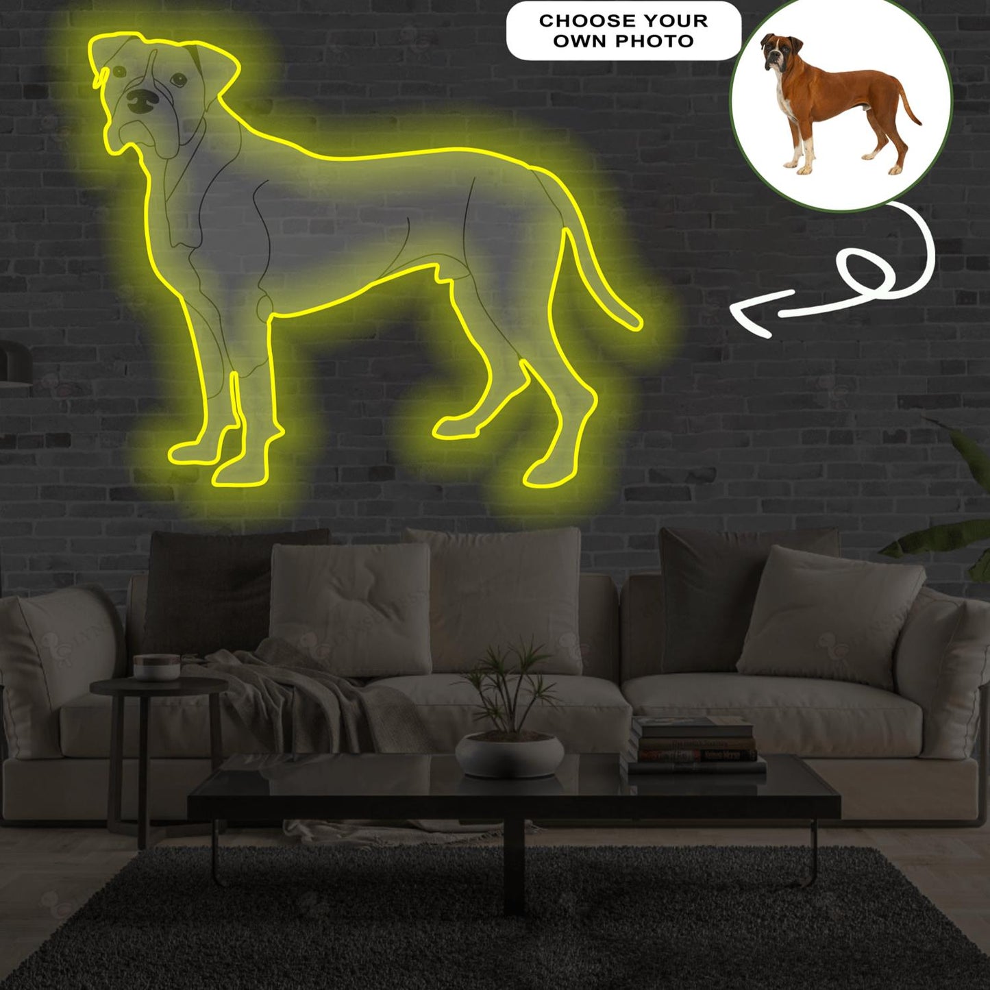 Custom Boxer Pop-Art Neon Sign with Your Dog's Photo - Personalized Pet Name Art - Unique Home Decor & Gift for Dog Lovers - Pet-Themed Lighting