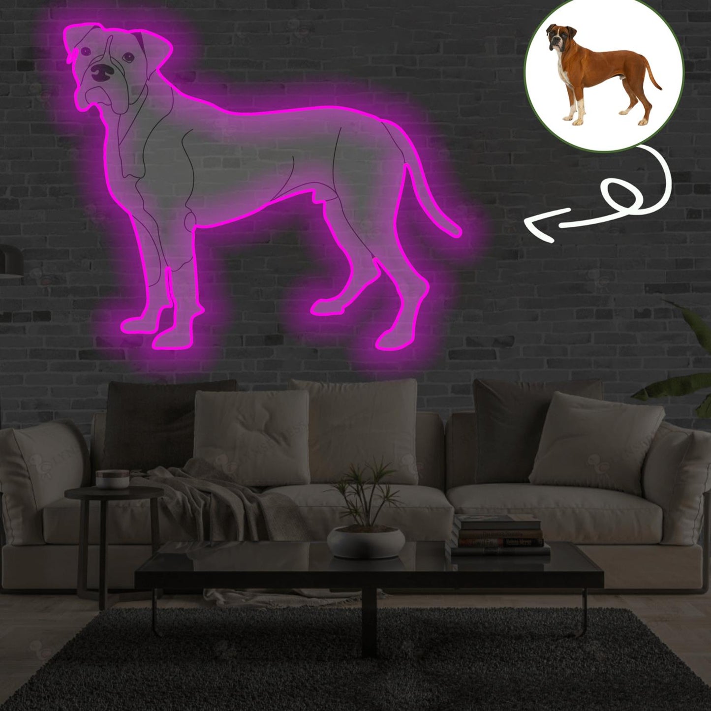 Custom Boxer Pop-Art Neon Sign with Your Dog's Photo - Personalized Pet Name Art - Unique Home Decor & Gift for Dog Lovers - Pet-Themed Lighting