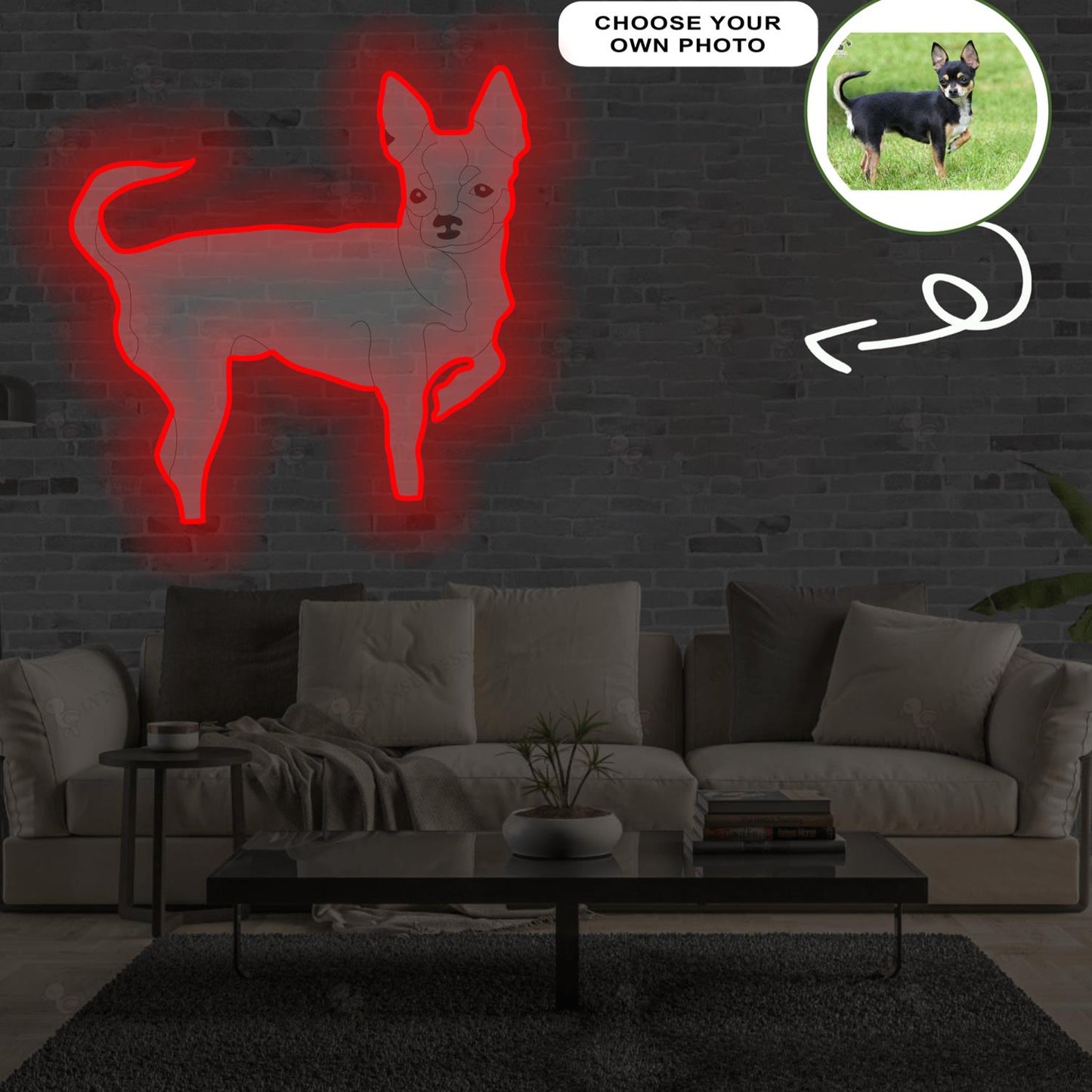 Custom Chihuahua Pop-Art Neon Sign with Your Dog's Photo - Personalized Pet Name Art - Unique Home Decor & Gift for Dog Lovers - Pet-Themed Lighting