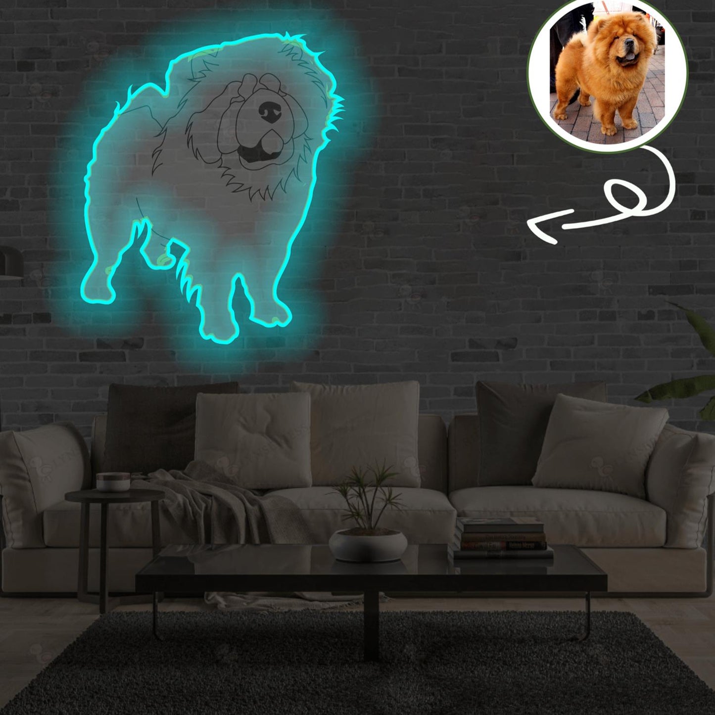 Custom Chow chow Pop-Art Neon Sign with Your Dog's Photo - Personalized Pet Name Art - Unique Home Decor & Gift for Dog Lovers - Pet-Themed Lighting