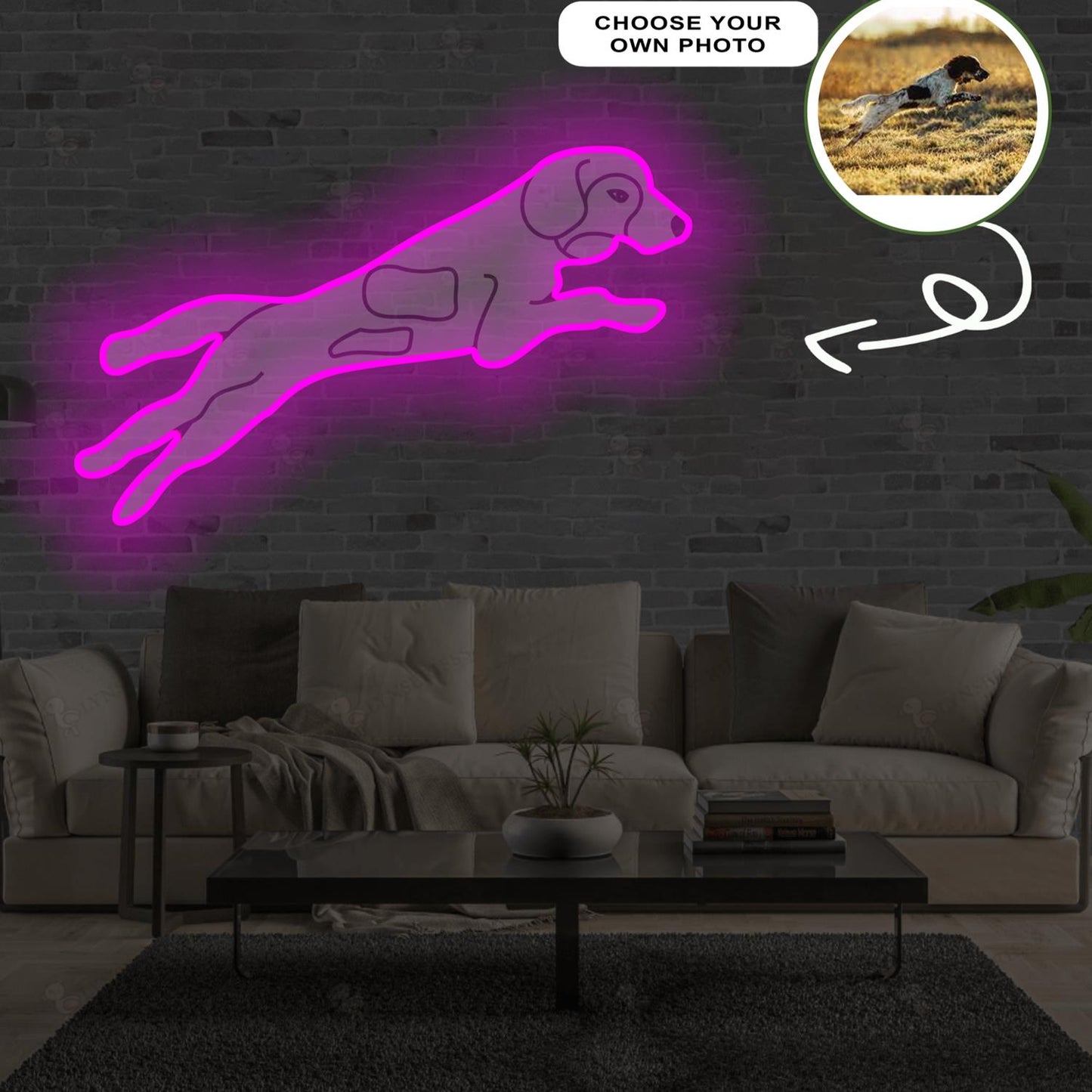 Custom English Springer Spaniel Pop-Art Neon Sign with Your Dog's Photo - Personalized Pet Name Art - Unique Home Decor & Gift for Dog Lovers - Pet-Themed Lighting