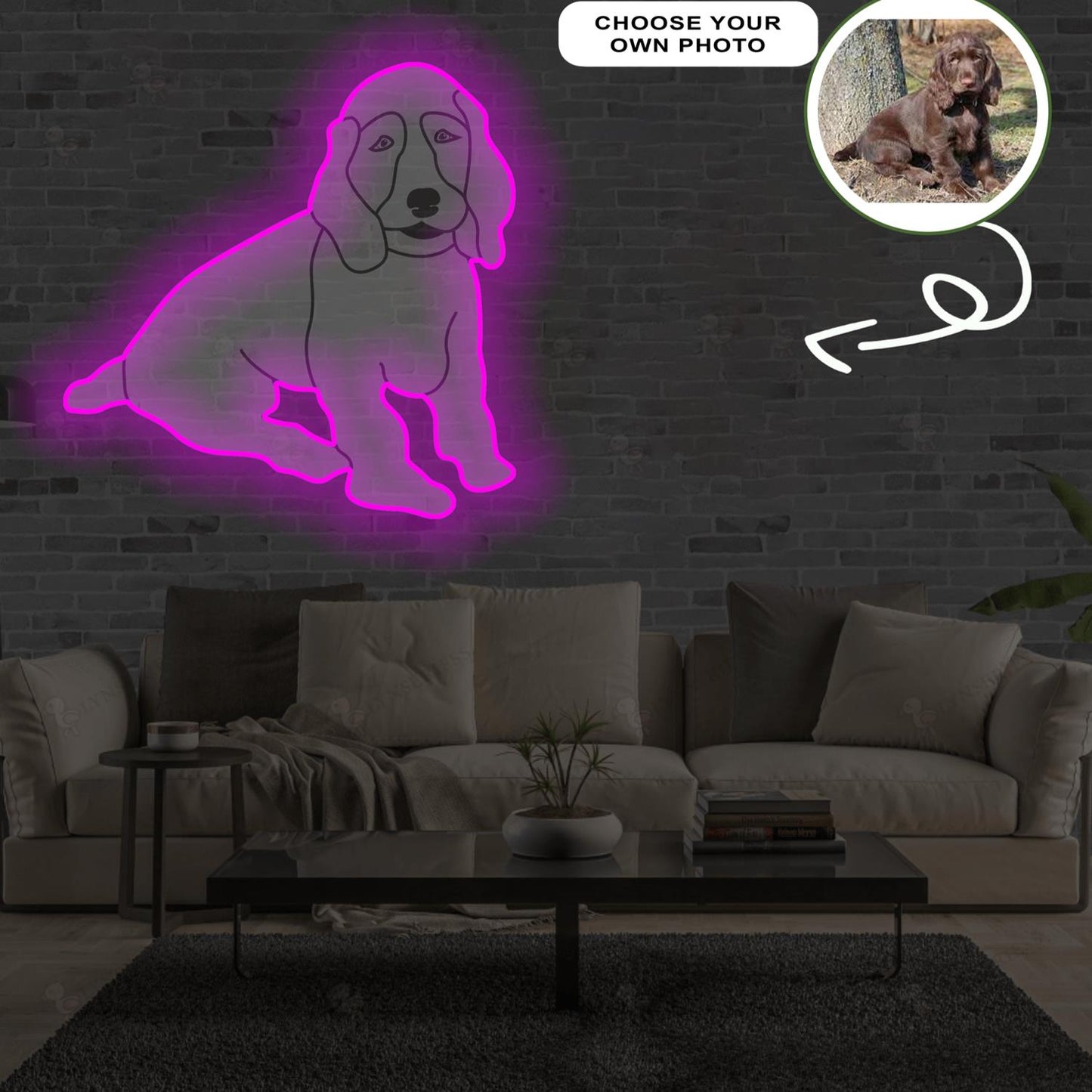 Custom Field spaniel Pop-Art Neon Sign with Your Dog's Photo - Personalized Pet Name Art - Unique Home Decor & Gift for Dog Lovers - Pet-Themed Lighting
