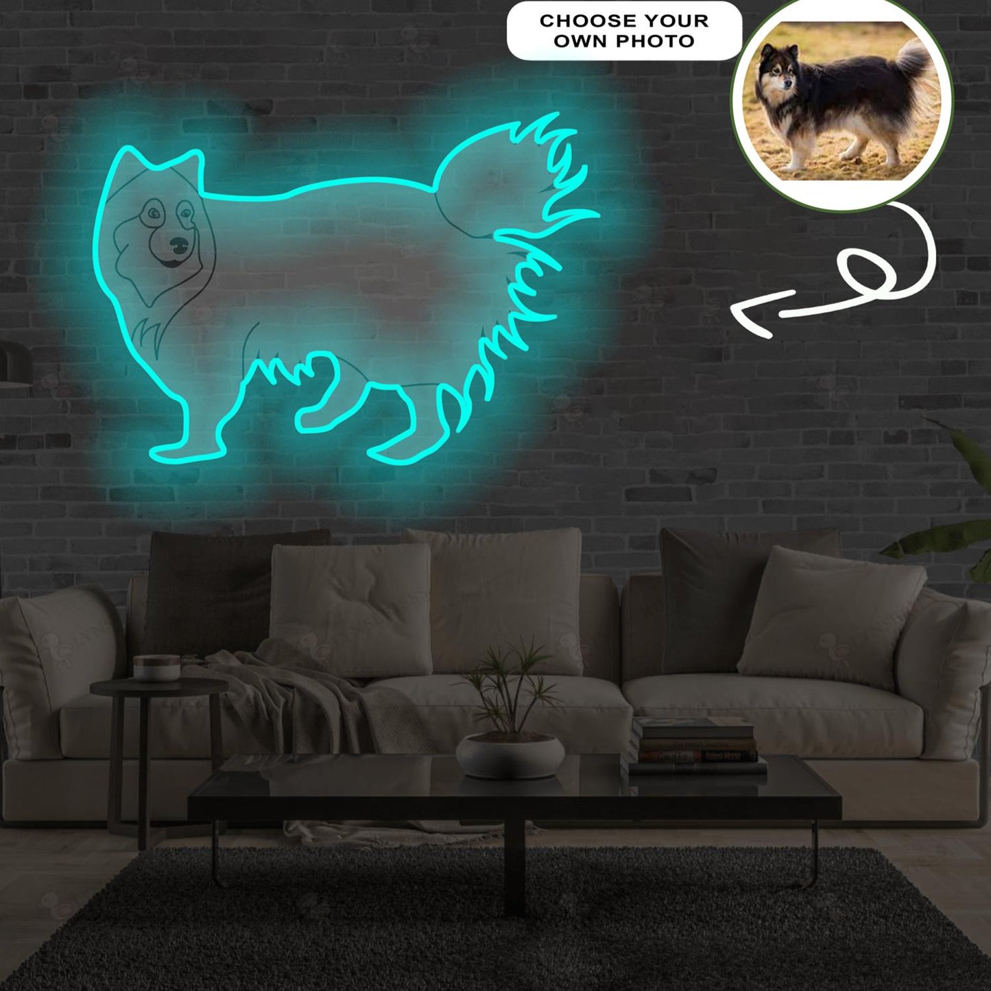 Custom Finnish lapphund Pop-Art Neon Sign with Your Dog's Photo - Personalized Pet Name Art - Unique Home Decor & Gift for Dog Lovers - Pet-Themed Lighting