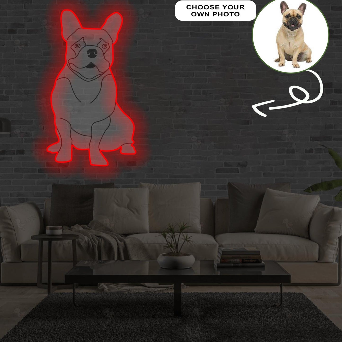 Custom French Bulldog Pop-Art Neon Sign with Your Dog's Photo - Personalized Pet Name Art - Unique Home Decor & Gift for Dog Lovers - Pet-Themed Lighting