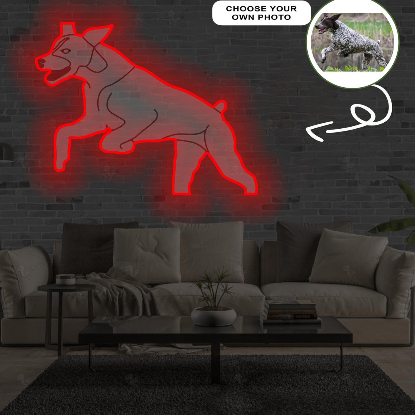 Custom German Shorthaired Pointer Pop-Art Neon Sign with Your Dog's Photo - Personalized Pet Name Art - Unique Home Decor & Gift for Dog Lovers - Pet-Themed Lighting