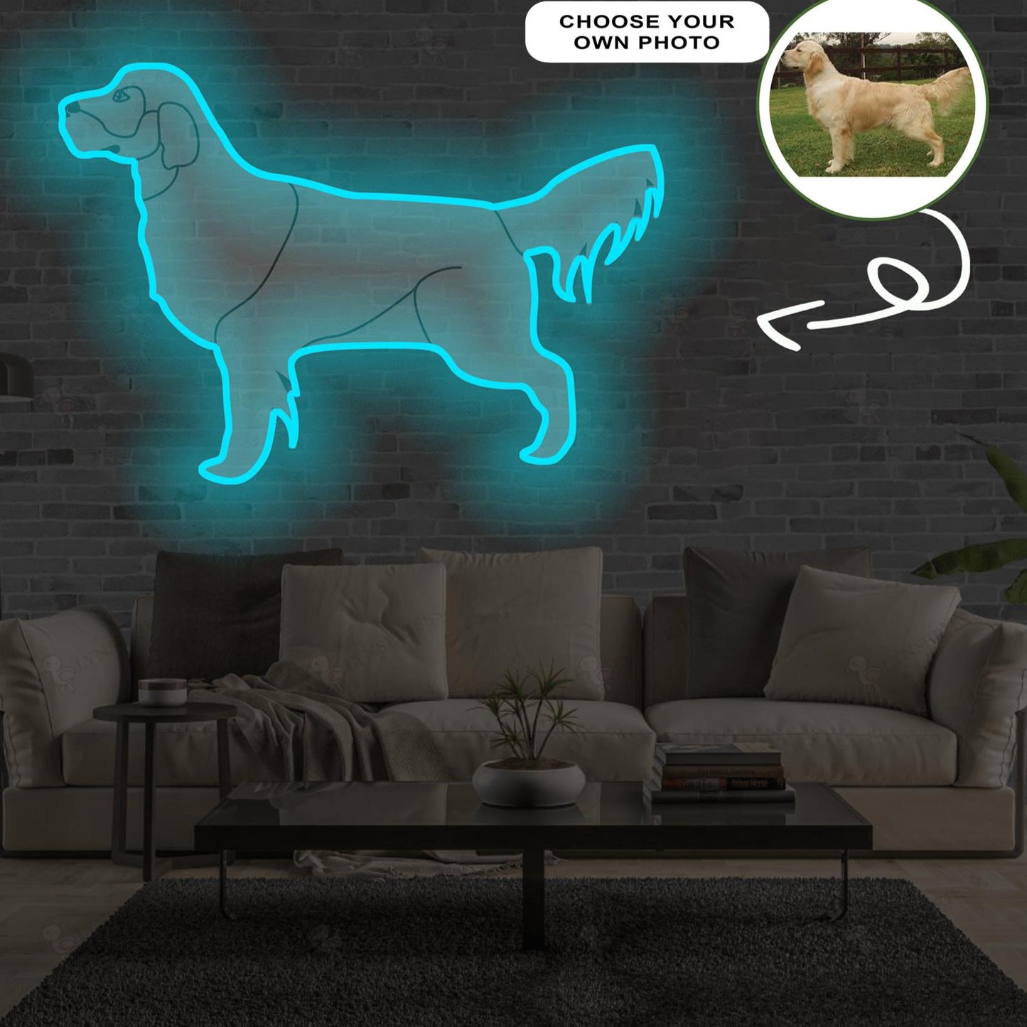 Custom Golden Retriever Pop-Art Neon Sign with Your Dog's Photo - Personalized Pet Name Art - Unique Home Decor & Gift for Dog Lovers - Pet-Themed Lighting