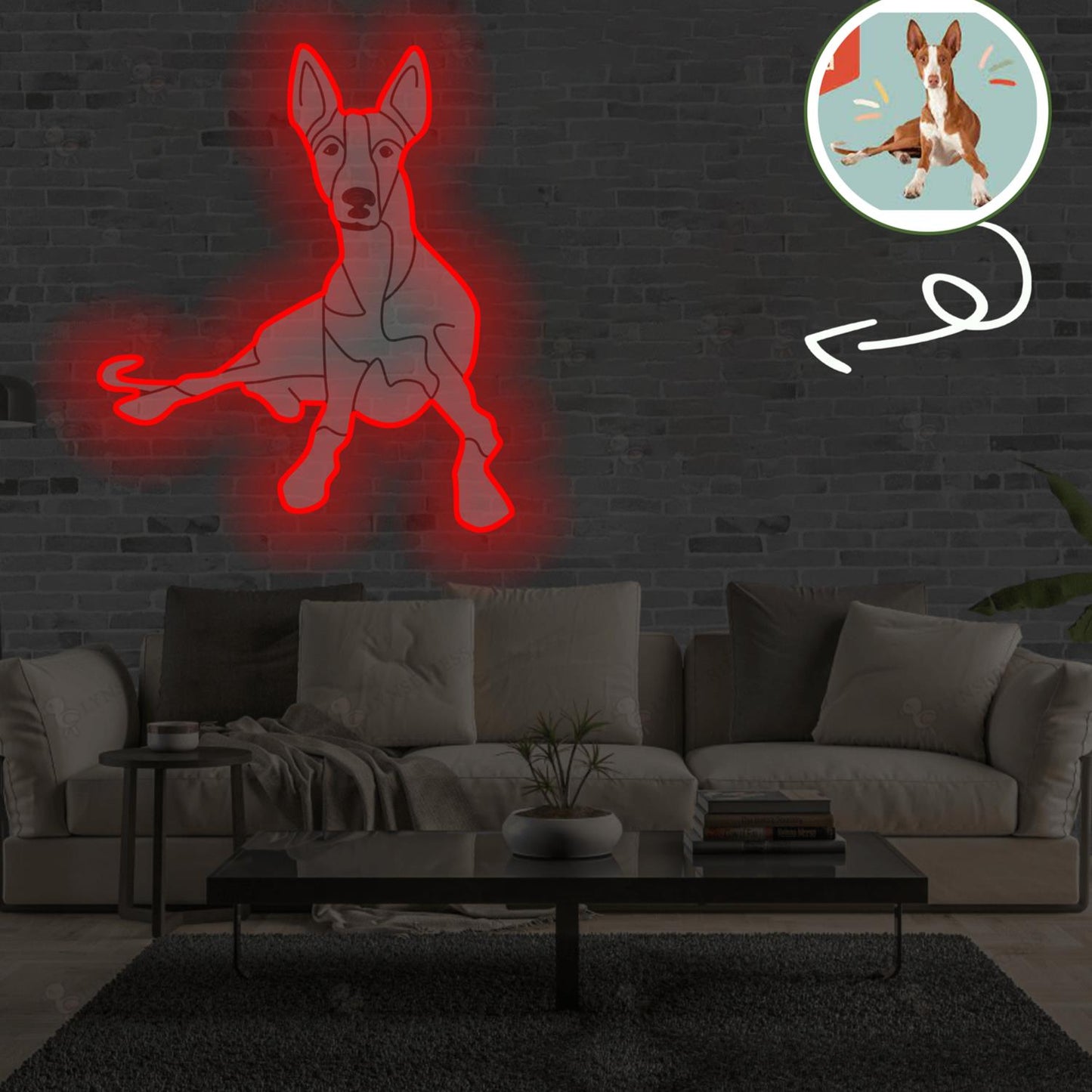 Custom Ibizan hound Pop-Art Neon Sign with Your Dog's Photo - Personalized Pet Name Art - Unique Home Decor & Gift for Dog Lovers - Pet-Themed Lighting