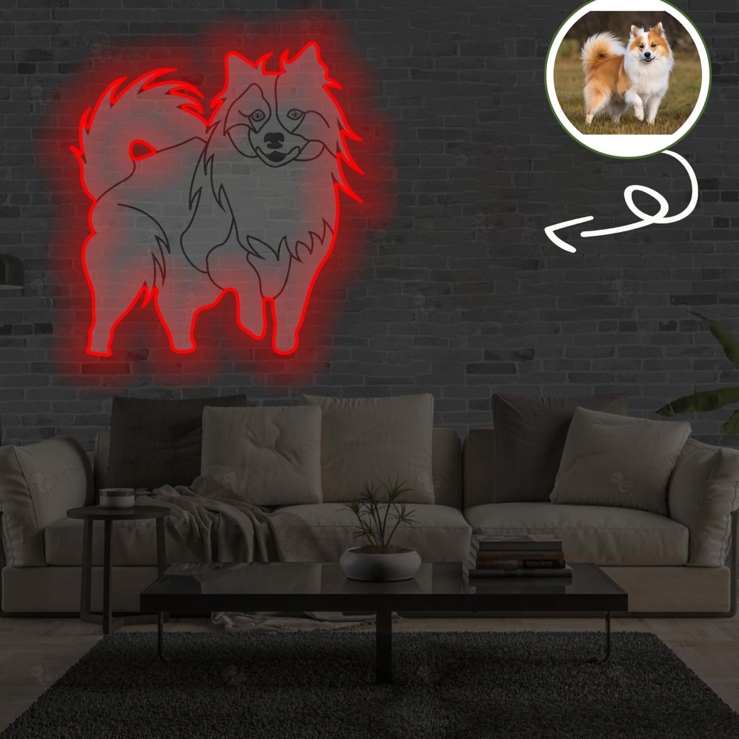 Custom Icelandic sheepdog Pop-Art Neon Sign with Your Dog's Photo - Personalized Pet Name Art - Unique Home Decor & Gift for Dog Lovers - Pet-Themed Lighting