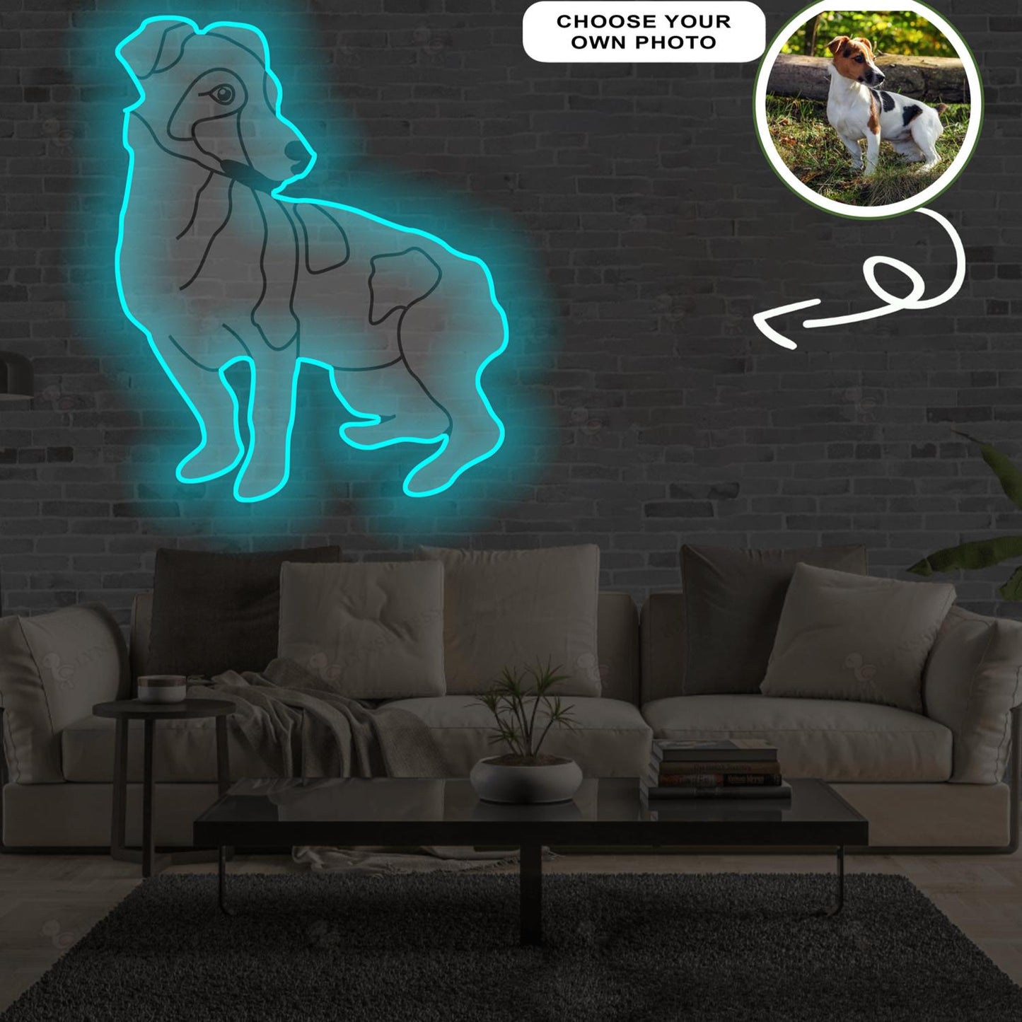Custom Jack Russel Terrier Pop-Art Neon Sign with Your Dog's Photo - Personalized Pet Name Art - Unique Home Decor & Gift for Dog Lovers - Pet-Themed Lighting