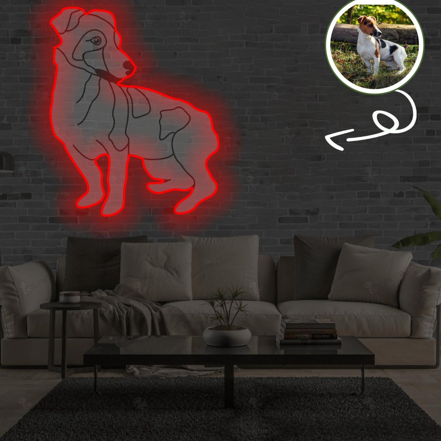 Custom Jack Russel Terrier Pop-Art Neon Sign with Your Dog's Photo - Personalized Pet Name Art - Unique Home Decor & Gift for Dog Lovers - Pet-Themed Lighting