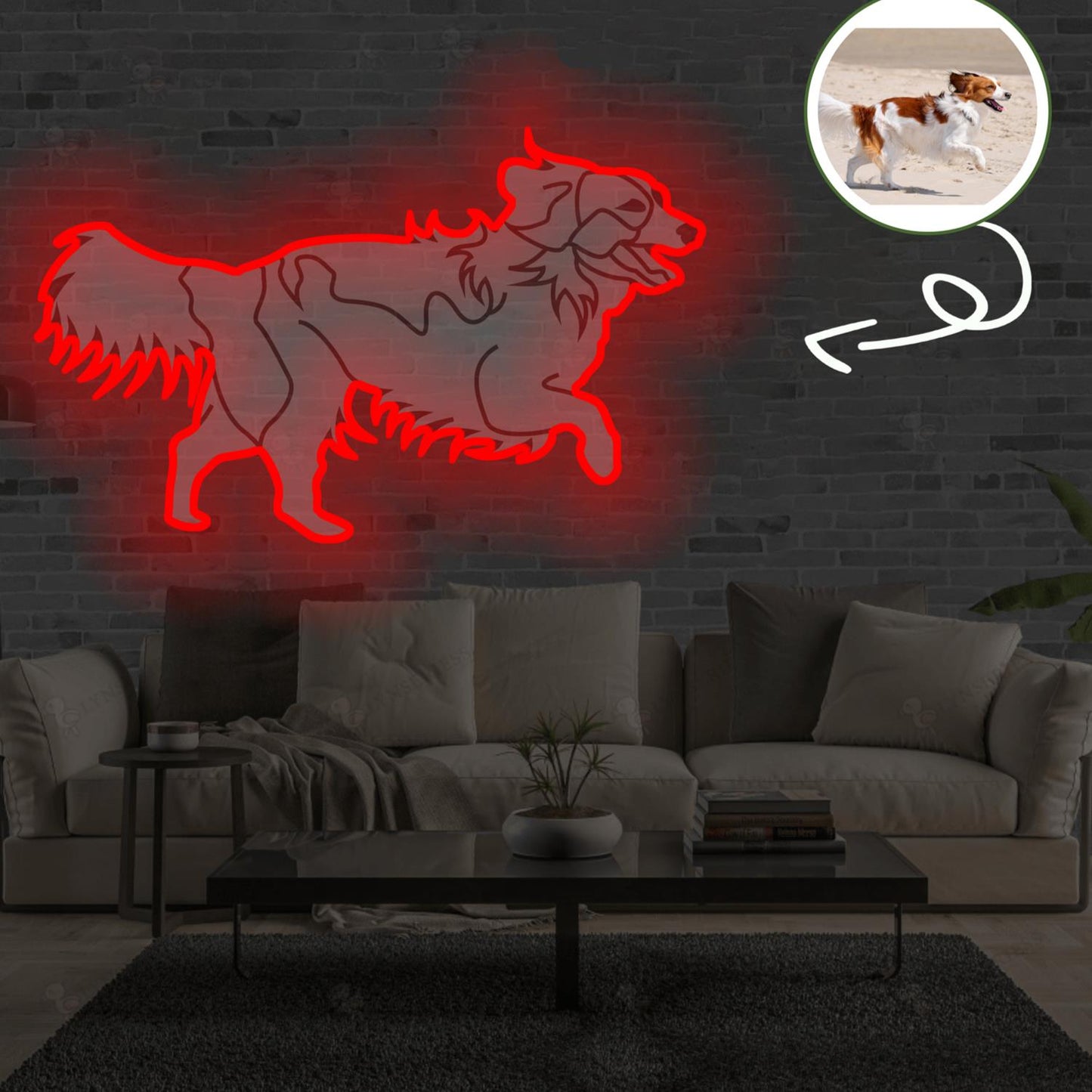 Custom Kooikerhondje Pop-Art Neon Sign with Your Dog's Photo - Personalized Pet Name Art - Unique Home Decor & Gift for Dog Lovers - Pet-Themed Lighting