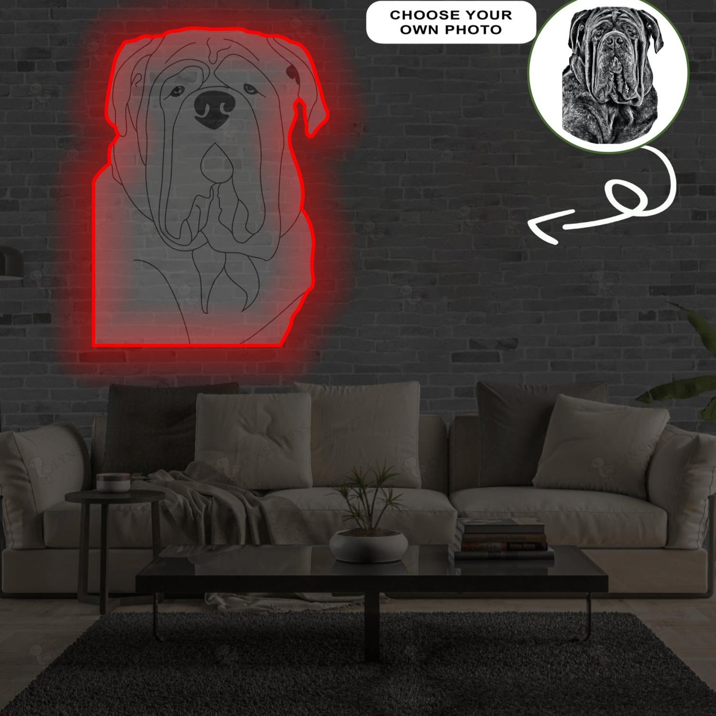 Custom Neapolitan mastiff Pop-Art Neon Sign with Your Dog's Photo - Personalized Pet Name Art - Unique Home Decor & Gift for Dog Lovers - Pet-Themed Lighting