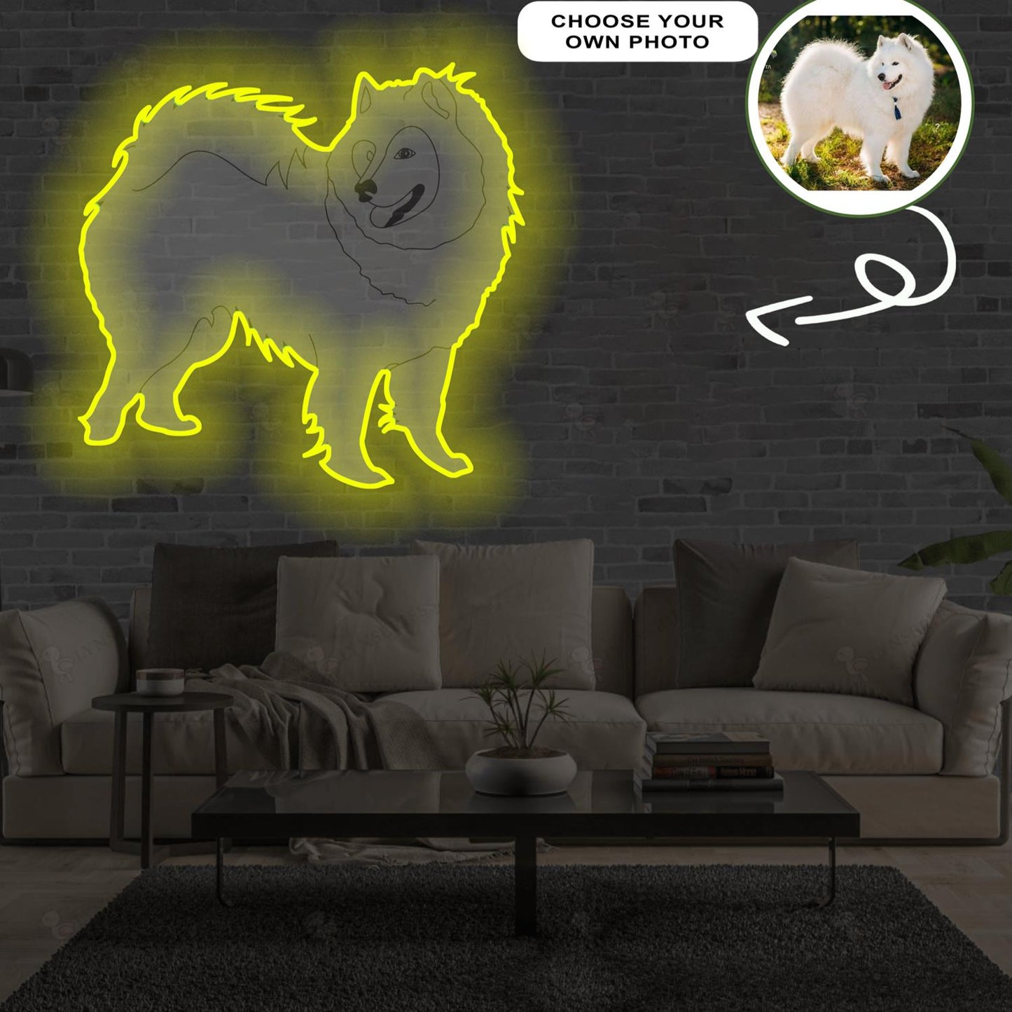 Custom Samoyed Pop-Art Neon Sign with Your Dog's Photo - Personalized Pet Name Art - Unique Home Decor & Gift for Dog Lovers - Pet-Themed Lighting