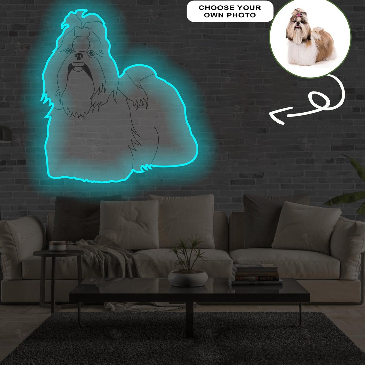 Custom Shih Tzu Pop-Art Neon Sign with Your Dog's Photo - Personalized Pet Name Art - Unique Home Decor & Gift for Dog Lovers - Pet-Themed Lighting