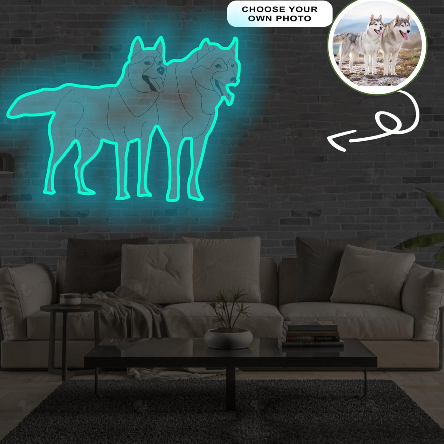 Custom Siberian Husky Pop-Art Neon Sign with Your Dog's Photo - Personalized Pet Name Art - Unique Home Decor & Gift for Dog Lovers - Pet-Themed Lighting