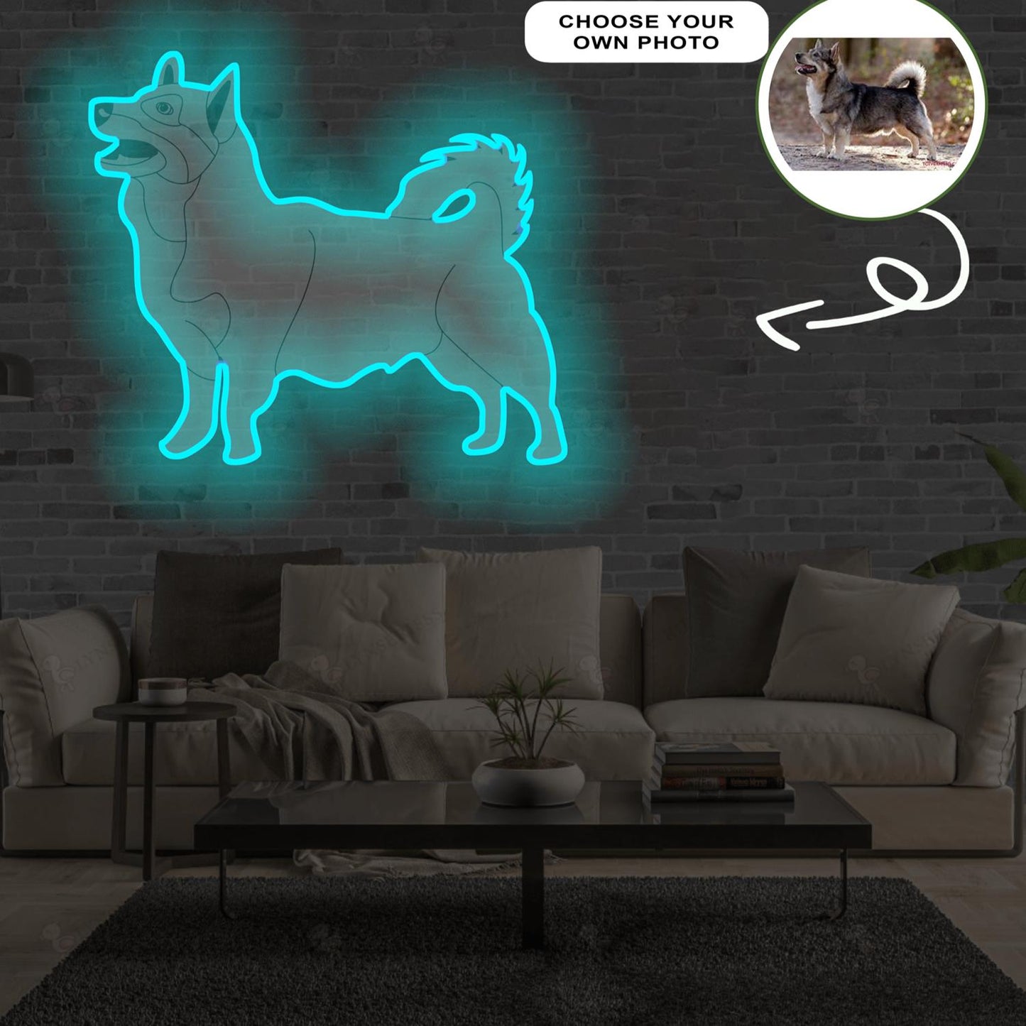 Custom Swedish vallhund Pop-Art Neon Sign with Your Dog's Photo - Personalized Pet Name Art - Unique Home Decor & Gift for Dog Lovers - Pet-Themed Lighting