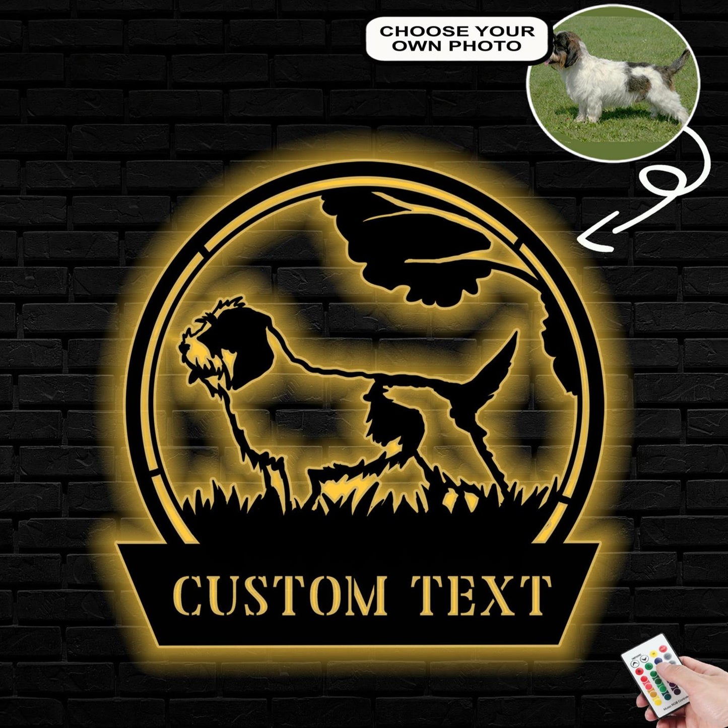 Personalized Basset griffon vend Dog Metal Sign Led Lights Custom Name Photo