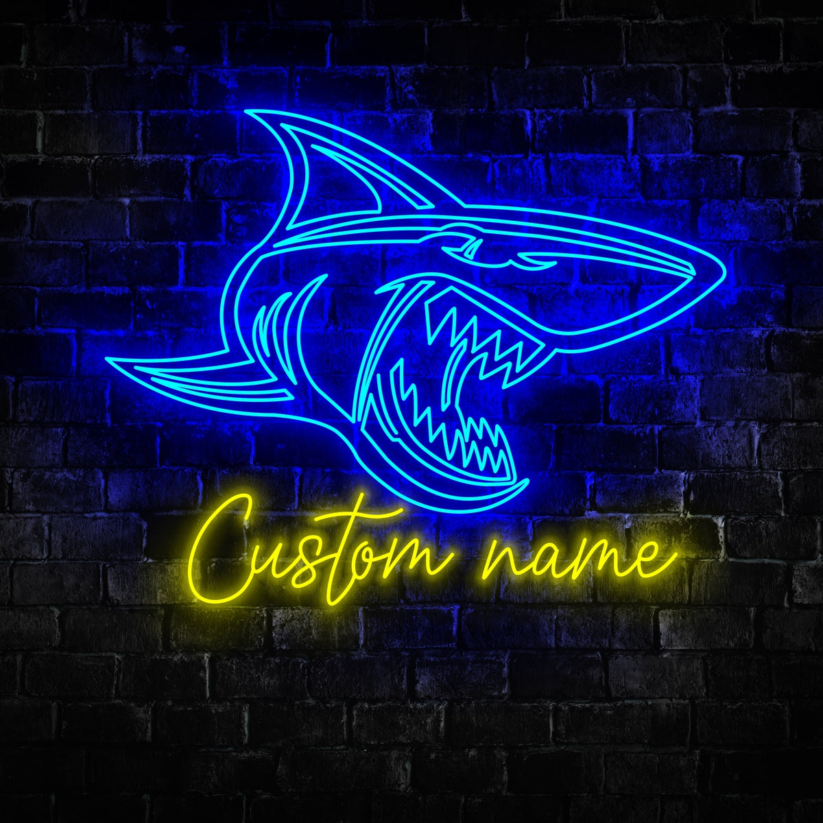 Custom Great White Shark Neon Sign Wall Art LED Light Personalized Shark Lover Name Neon Sign Home Decor Boy Girl Nursery Decoration Christmas Gifts