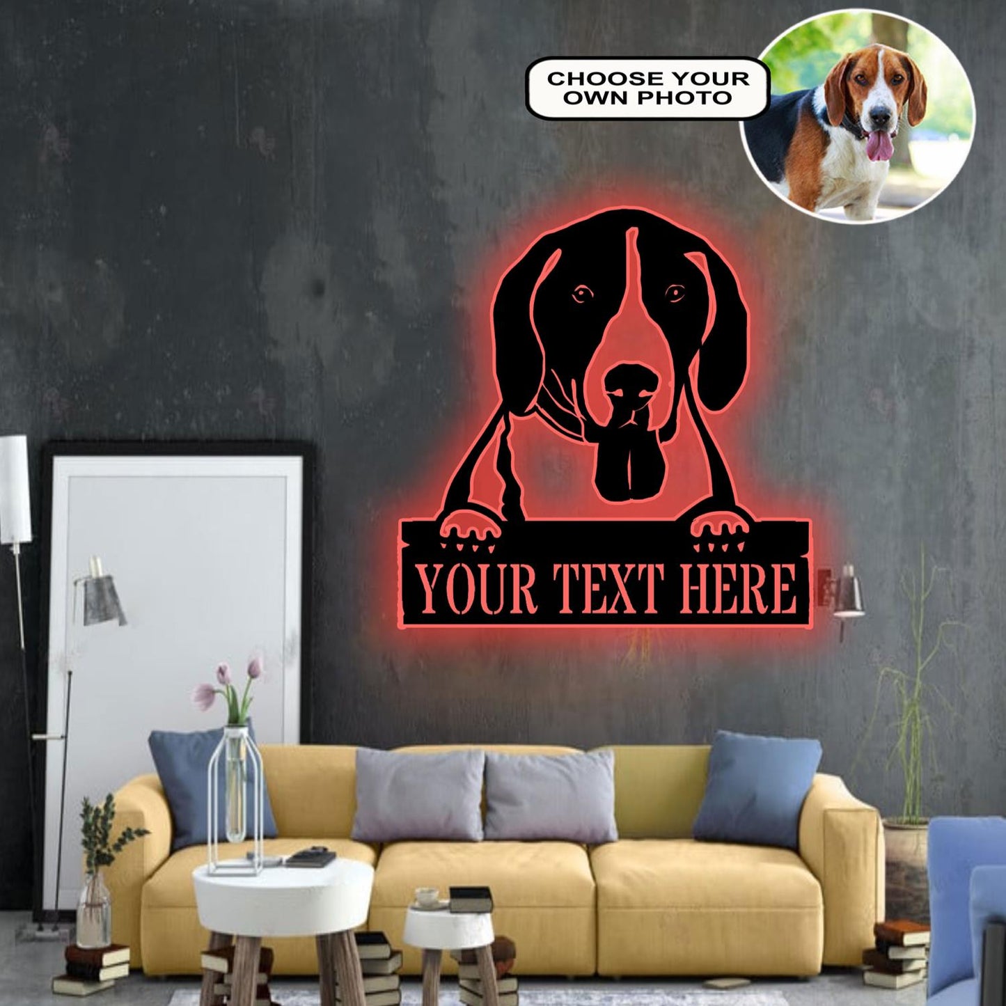 Personalized American eskimo Dog Metal Sign Led Lights Custom Name Photo