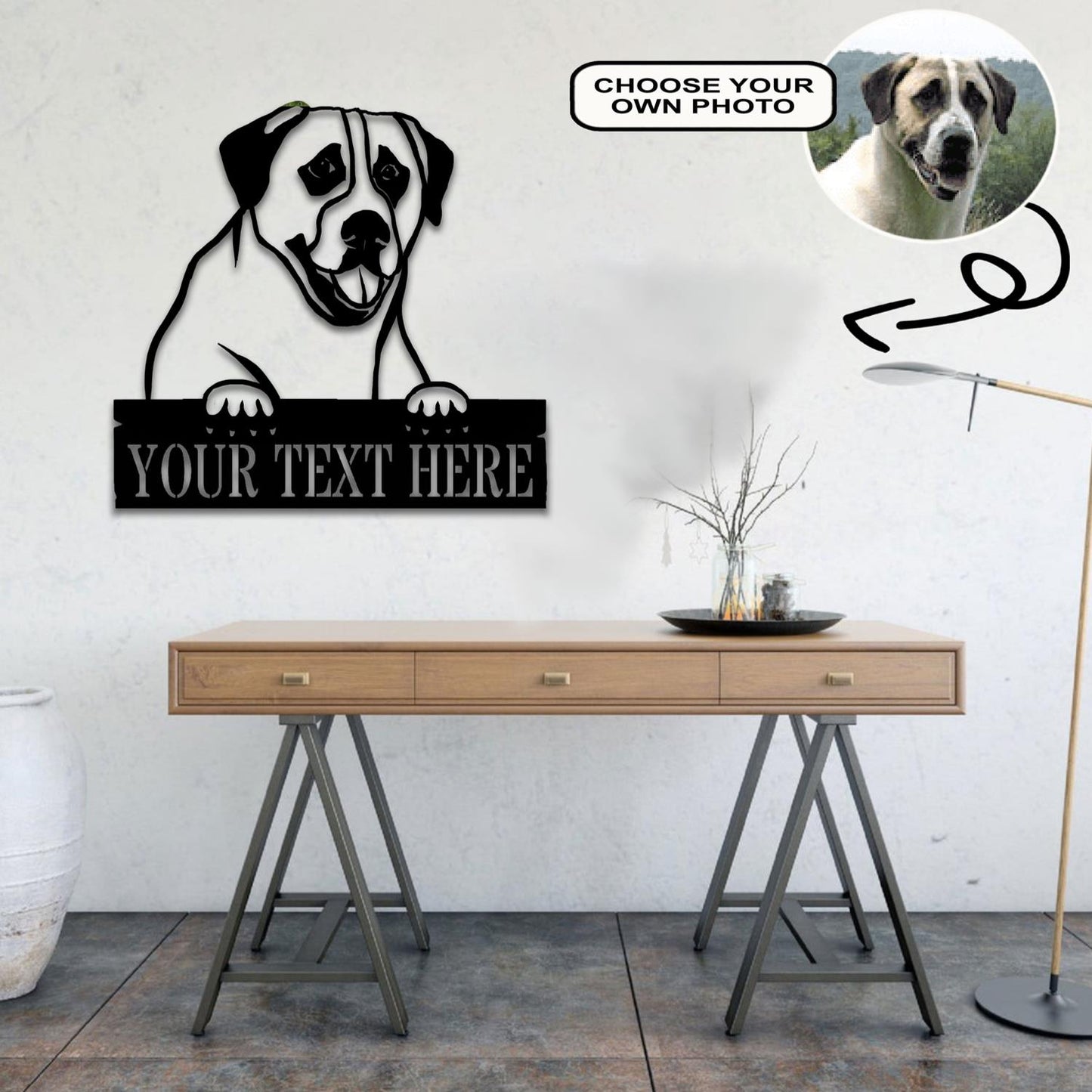 Personalized Anatolian shepherd Dog Metal Sign Led Lights Custom Name Photo