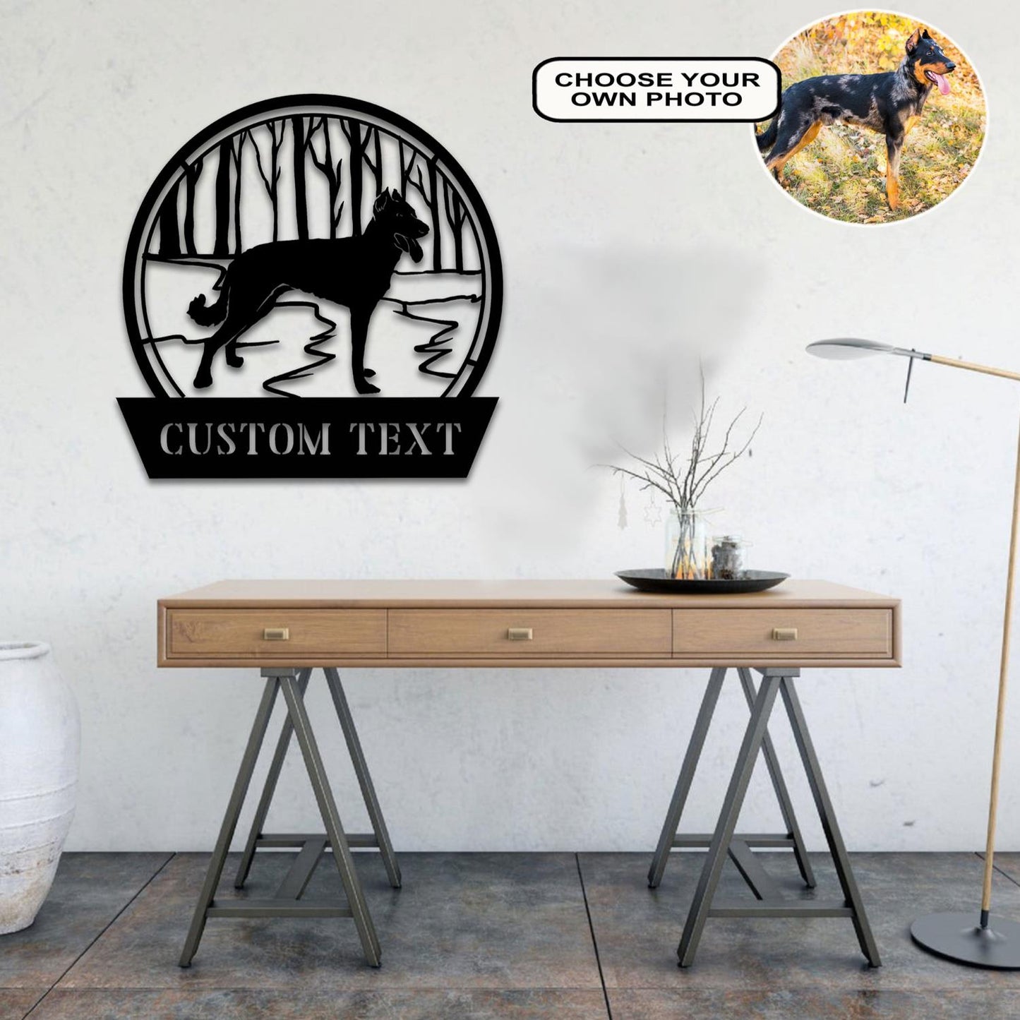 Personalized Beauceron Dog Metal Sign Led Lights Custom Name Photo