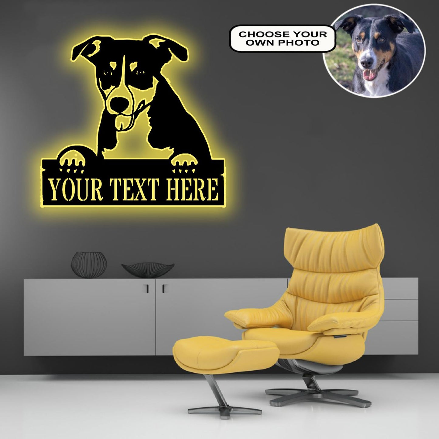 Personalized Berne cattle Dog Metal Sign Led Lights Custom Name Photo