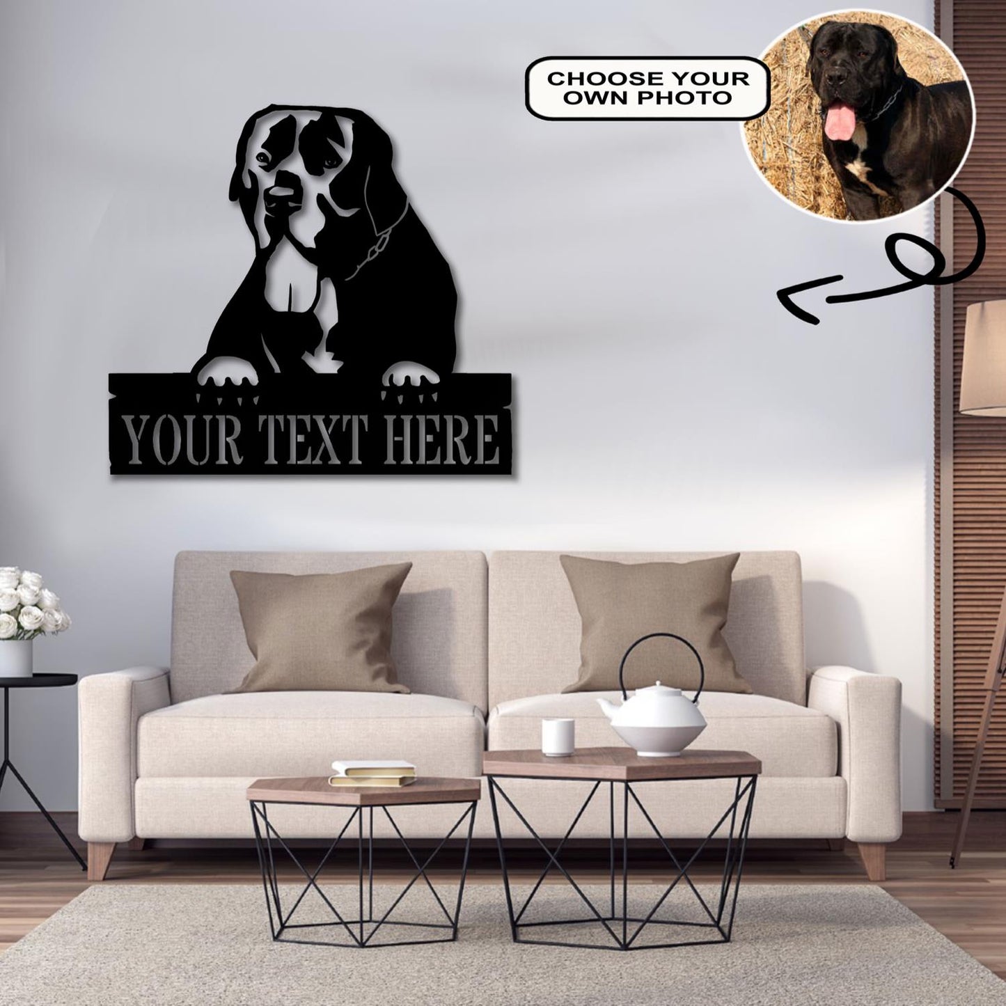 Personalized Boerboel Dog Metal Sign Led Lights Custom Name Photo