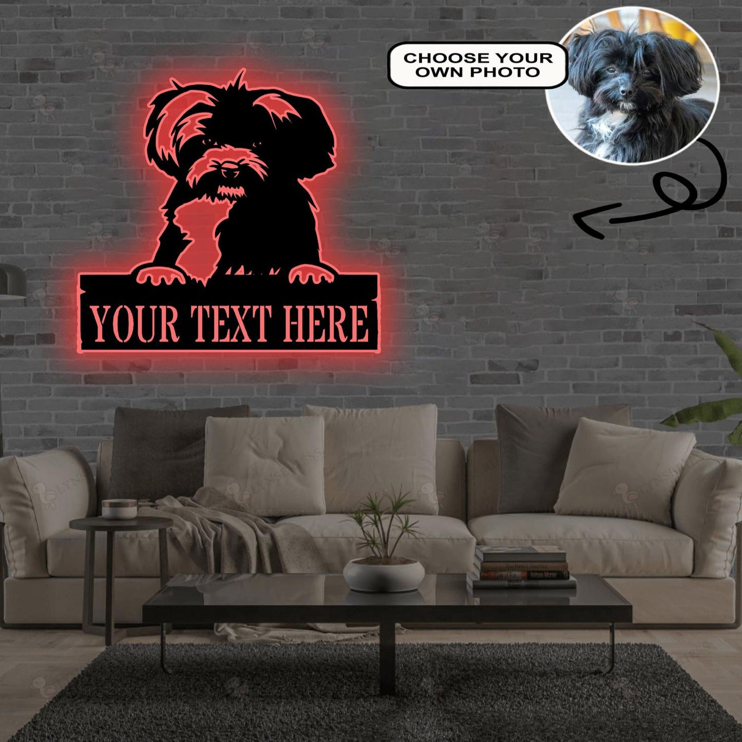 Personalized Bolonka zwetna Dog Metal Sign Led Lights Custom Name Photo