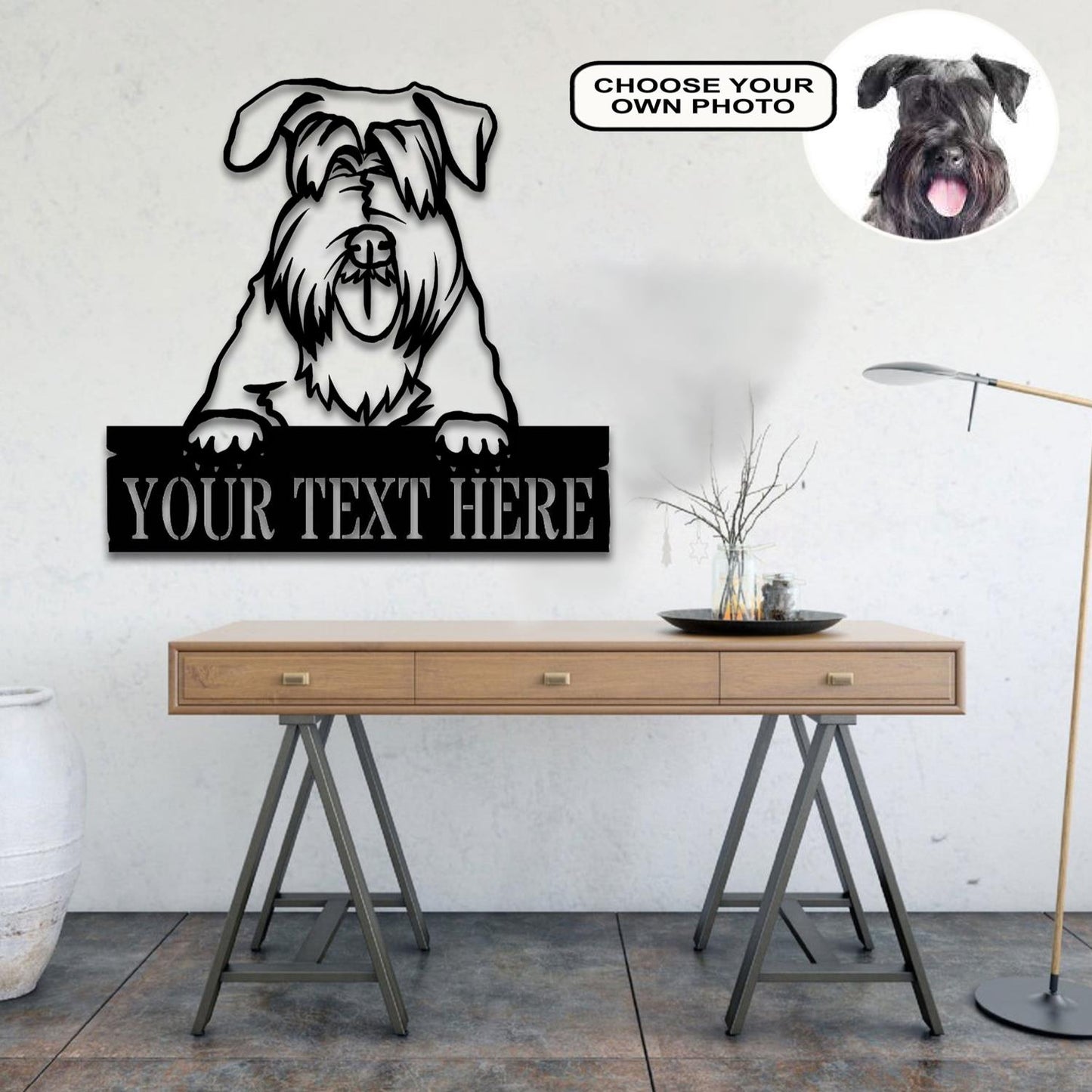 Personalized Czech terrier 2 Dog Metal Sign Led Lights Custom Name Photo
