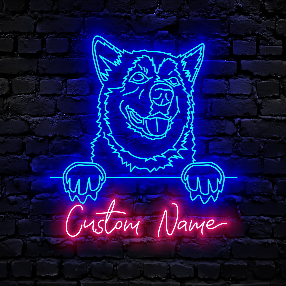 Alaskan Malamute Dog Neon Sign - Personalized Name Alaskan Malamute Dog Neon Sign - Dog Lover Gifts