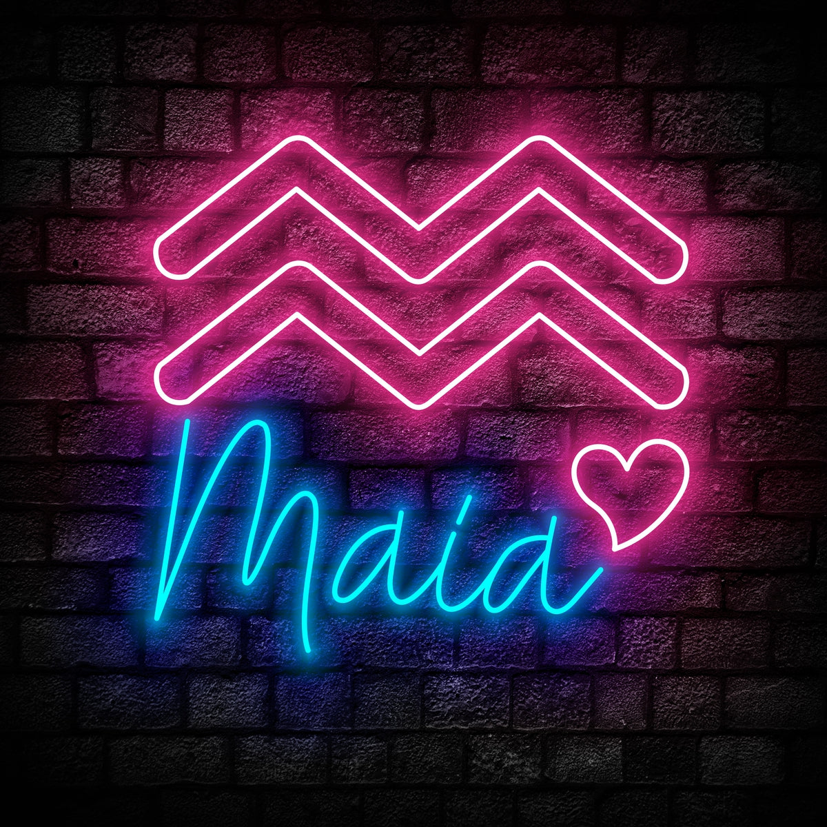 Aquarius Zodiac Led Neon Sign - Personalized Name Aquarius Neon - Custom Zodiac Neon Sign