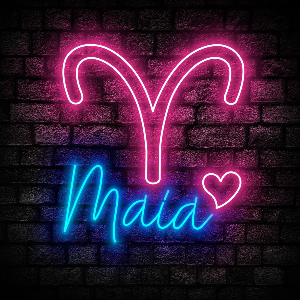 Aries Zodiac Led Neon Sign - Personalized Name Aries Neon - Custom Zodiac Neon Sign