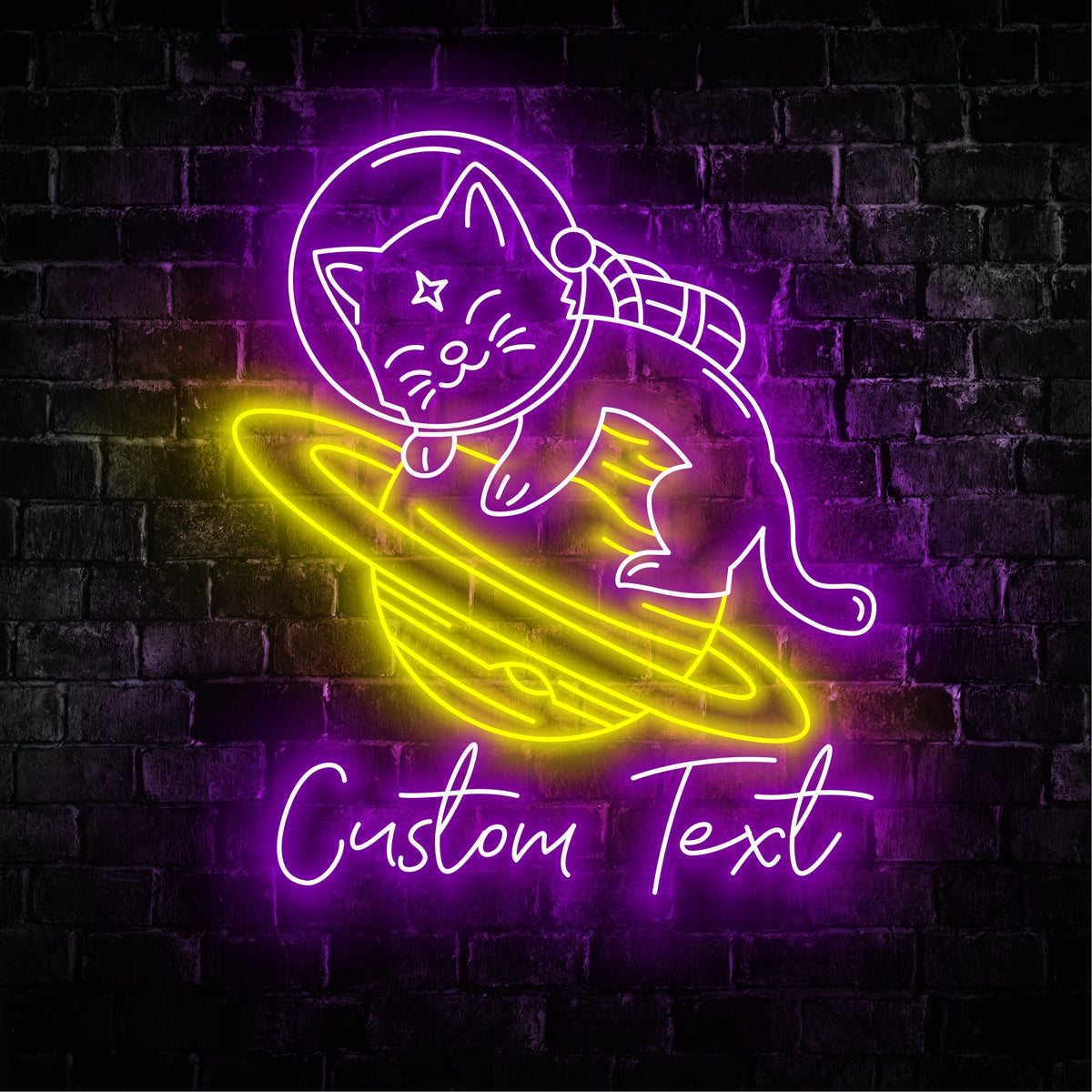 Astronaut Cat Neon Sign - Personalized Name Cat Neon - Custom Pet Neon Sign