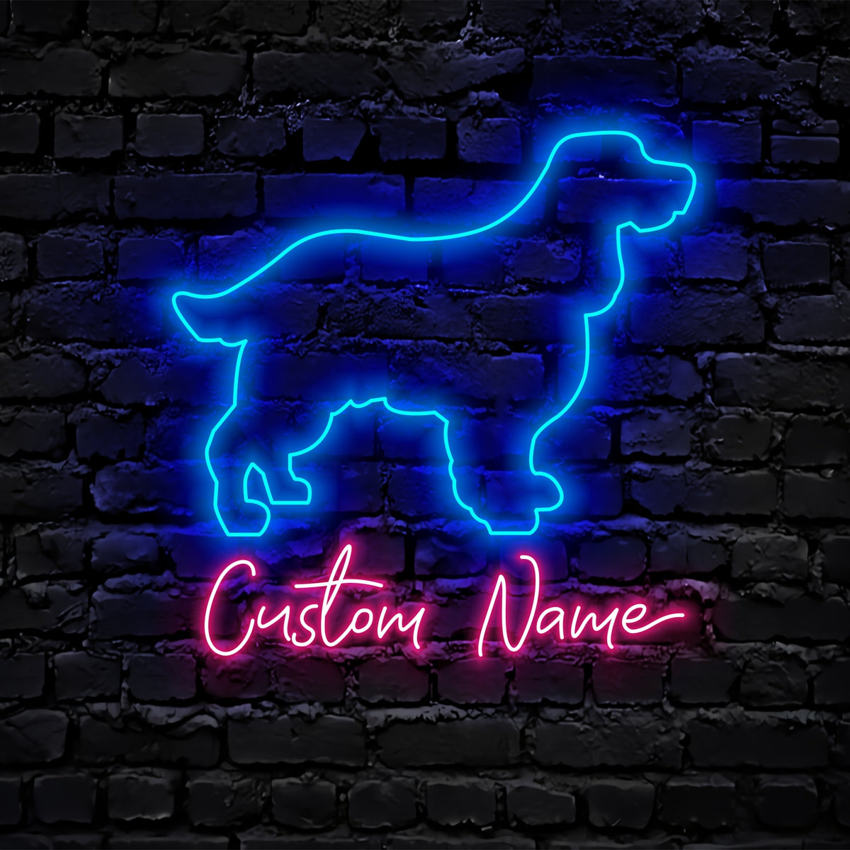 Cocker Spaniel Dog Neon Sign - Personalized Name Cocker Spaniel Dog Neon Sign - Dog Lover Gifts
