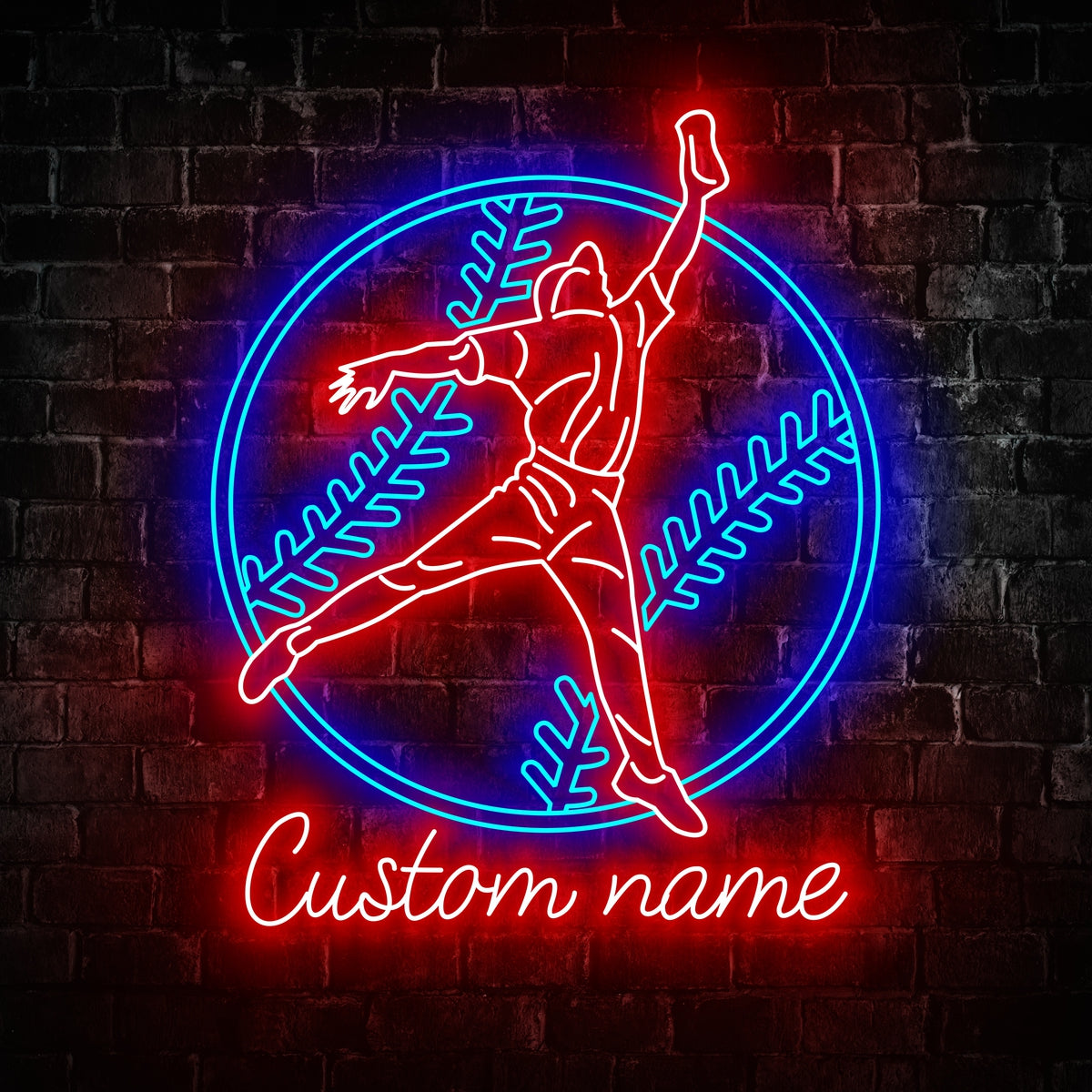 Catcher Baseball Neon Sign - Custom Name Catcher Baseball Neon Signs For Home, Birthday Gift Giving Name Neon Lights