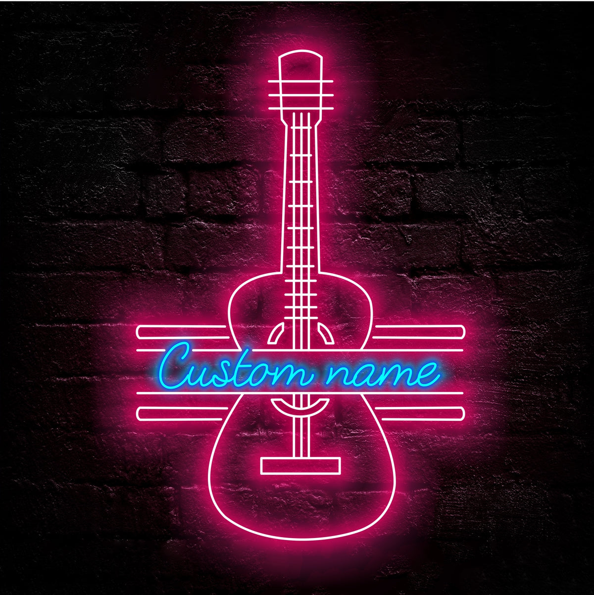 Guitar Neon Sign - Custom Name Guitar Led Neon Sign - Gift Idea for Guitar Lovers