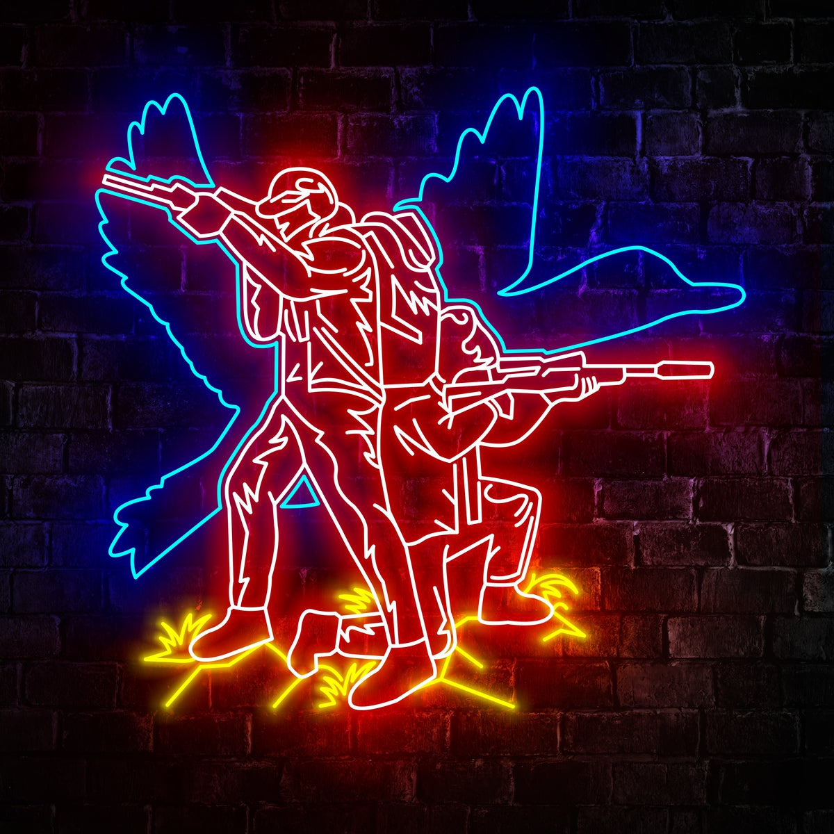 Hunting Neon Sign - Hunting Father And Son Neon Signs For Home, Birthday Gift Giving Name Neon Lights