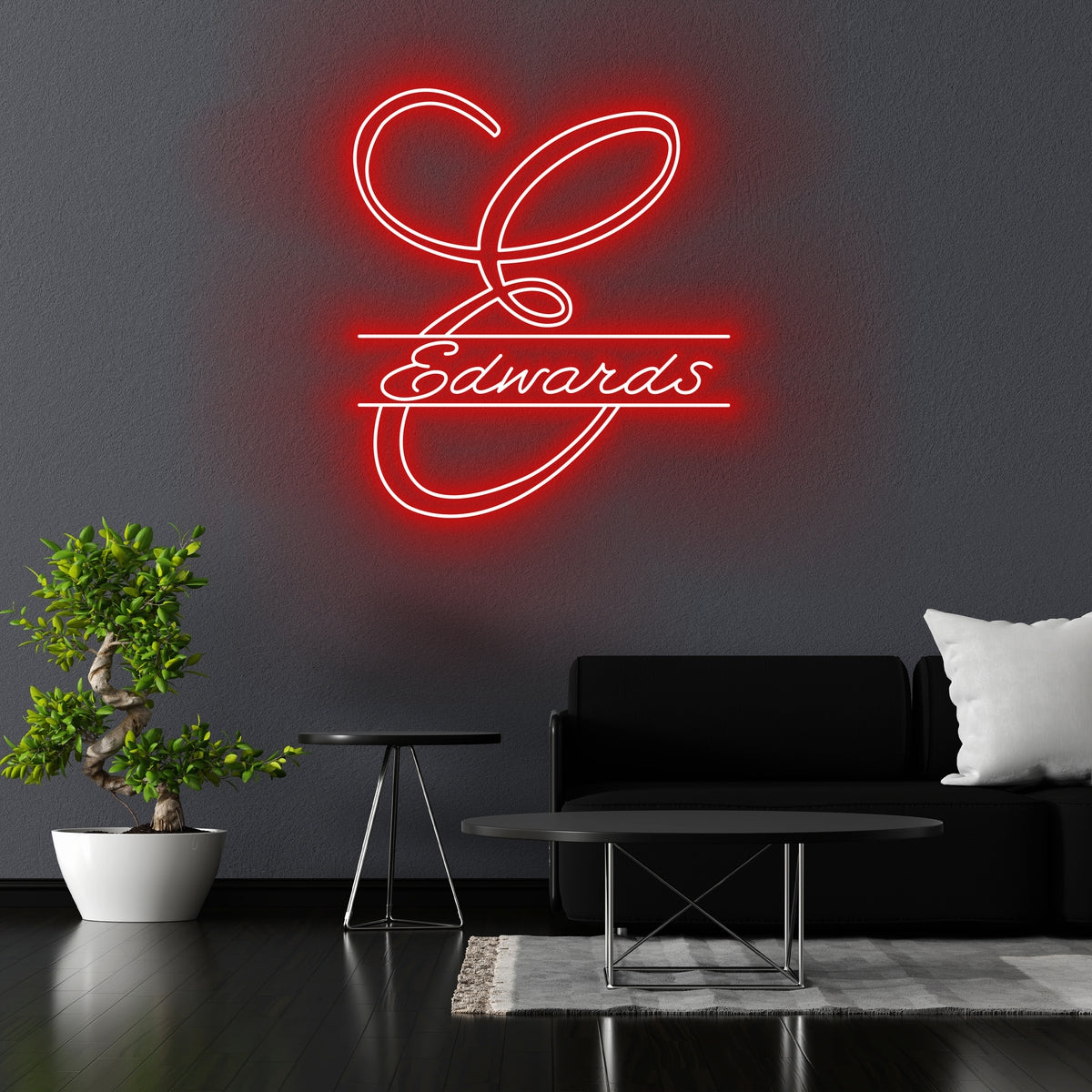 Last Name Neon Sign with Monogram and Established Date Neon Sign, Wedding gift, Wedding Decor, Anniversary Gift