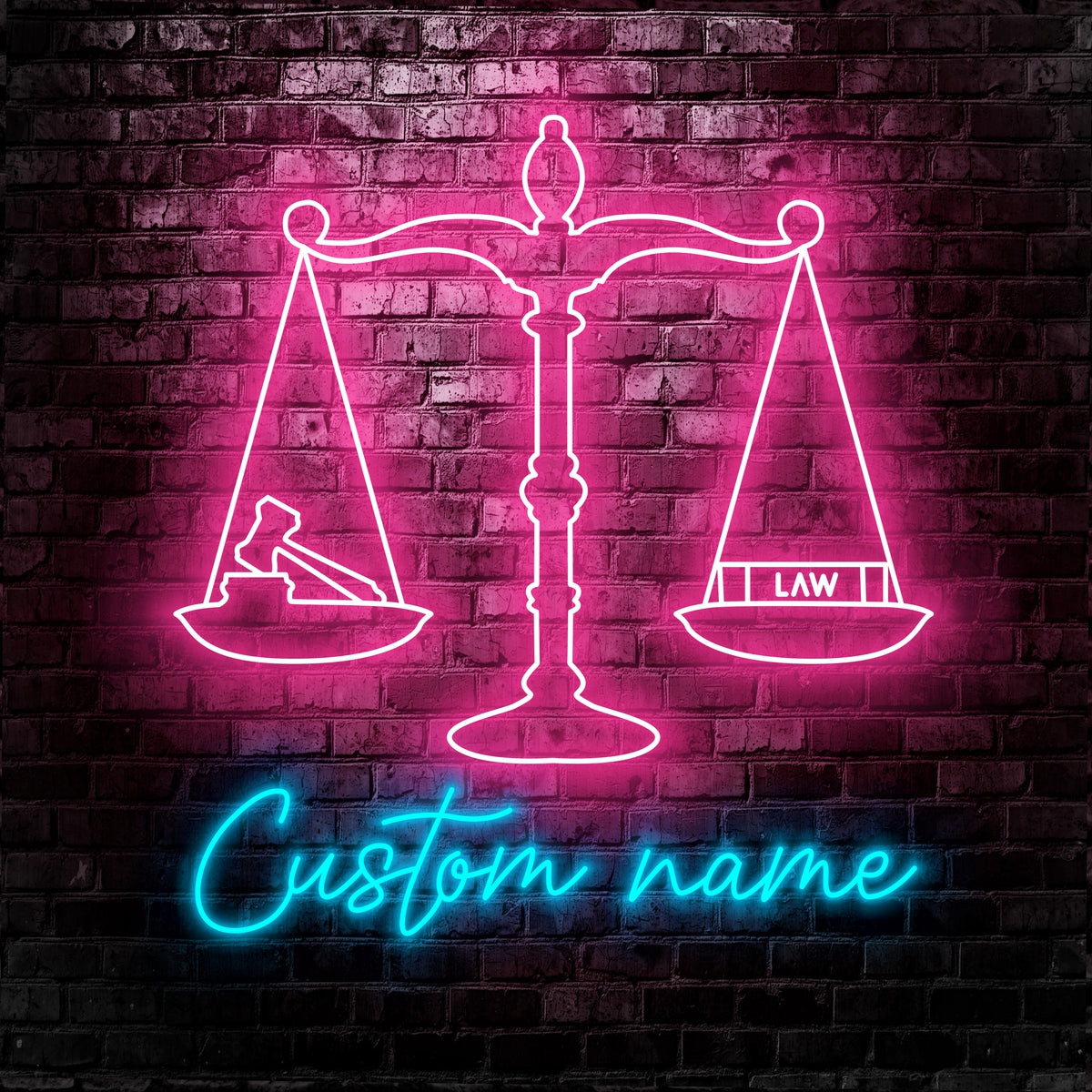 Lawyer Logo Neon Sign - Custom Name Lawyer Logo Led Neon Sign - Gift Idea for Lawyer