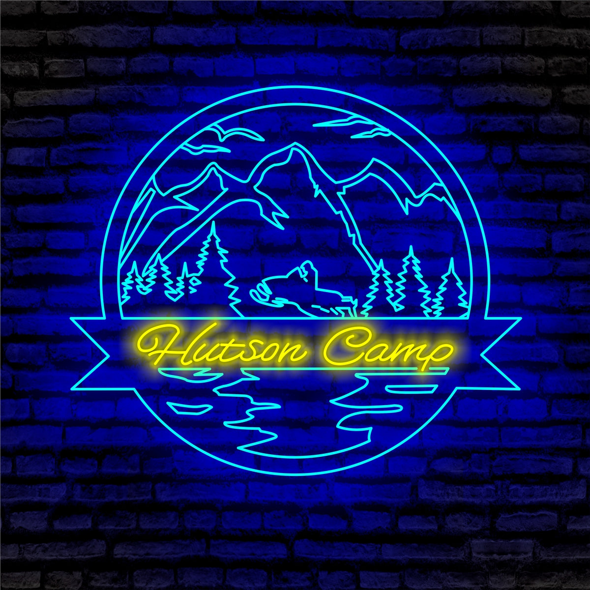 Skiing Camp Neon Sign - Custom Name Skiing Camp Neon Signs For Home, Birthday Gift Giving Name Neon Lights